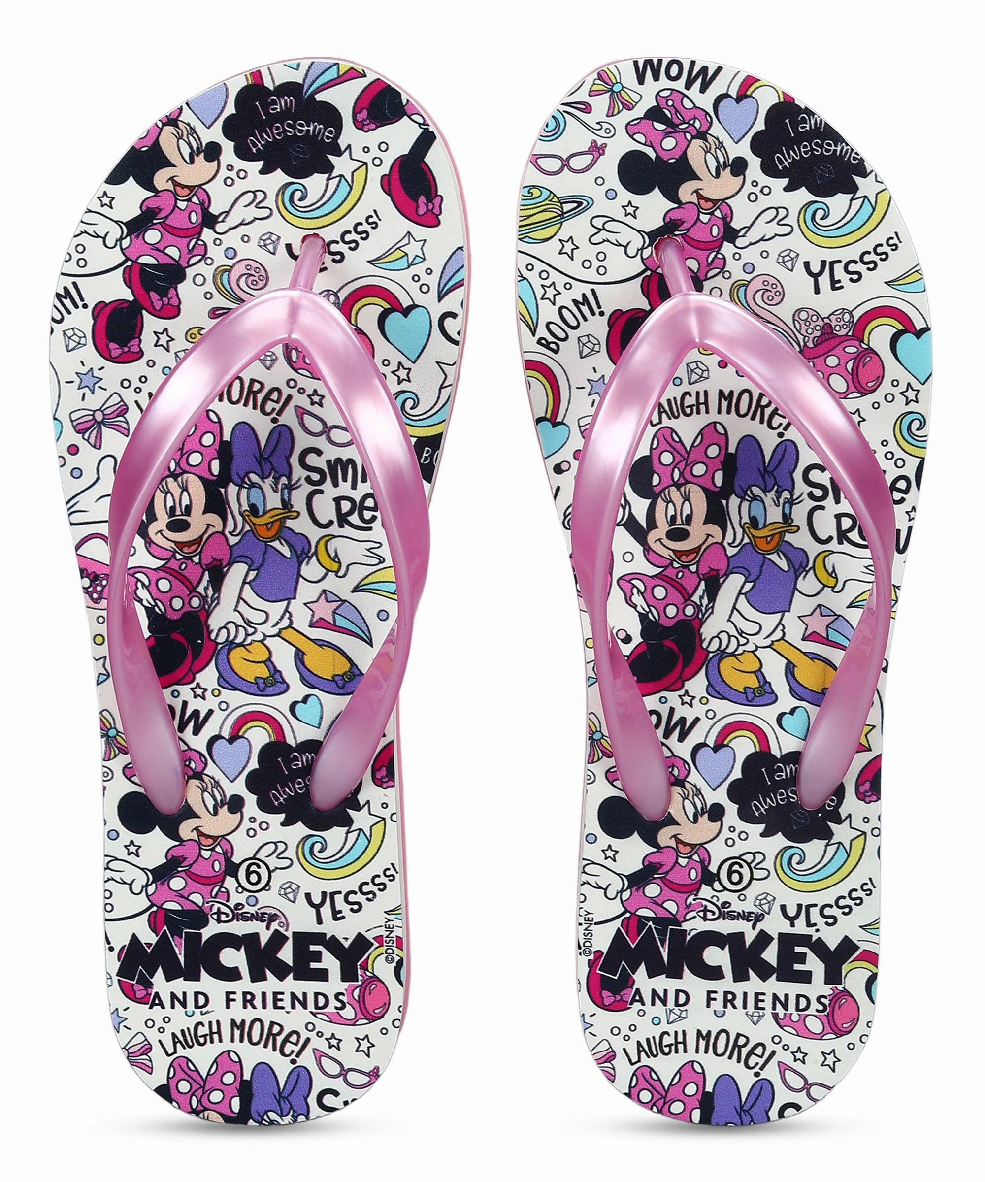 Design-First Paragon Dk3743L Women'S Pink Sliders With Cushioned Sole For Everyday Use