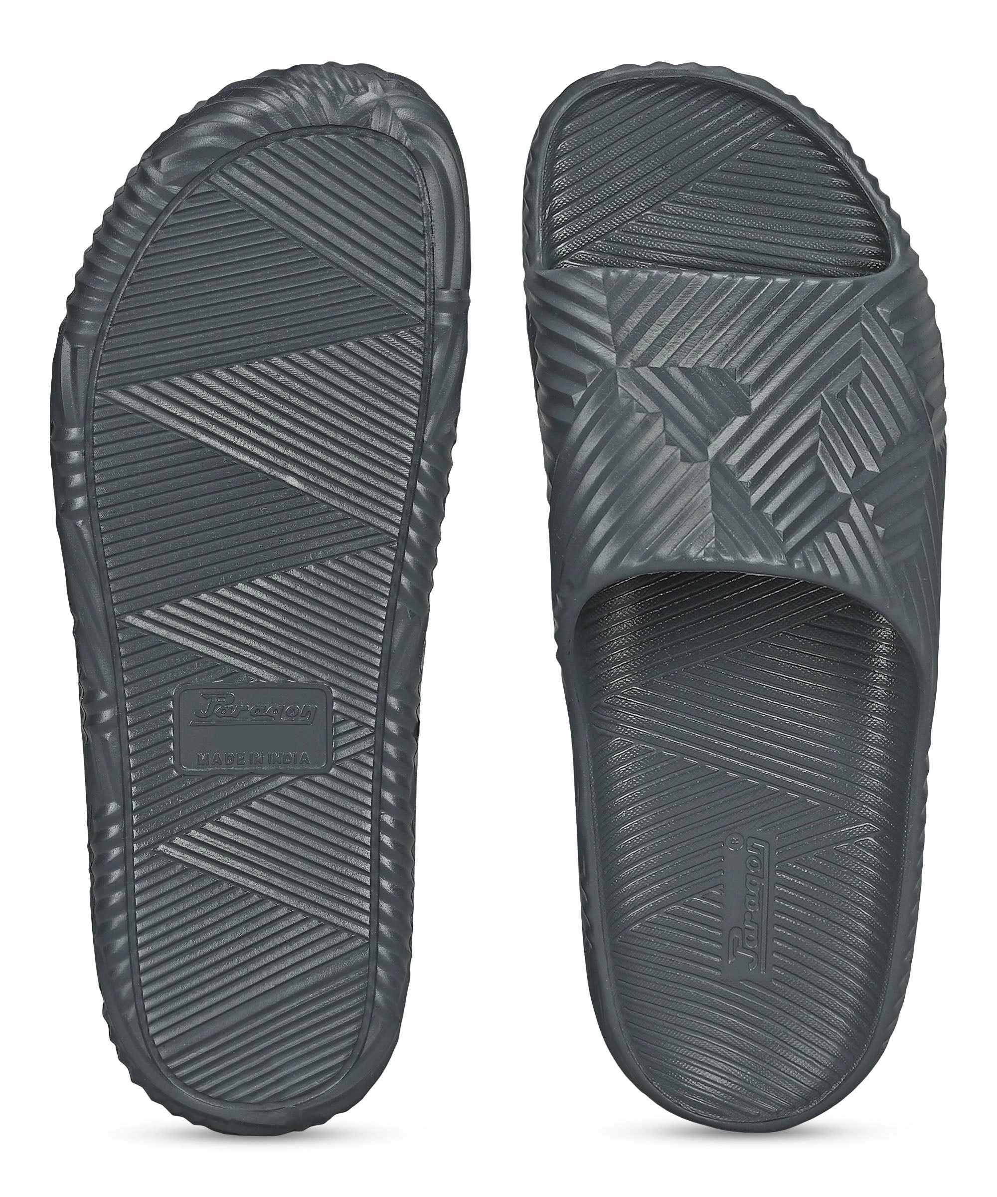 Paragon Evk10924G Men'S Waterproof Grey Sliders With Comfortable Sole Future-Ready Fit