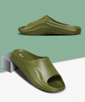 Life-Ready Layers Your Flow Wear Paragon Evk10926G Men'S Waterproof Green Sliders With Comfortable Sole