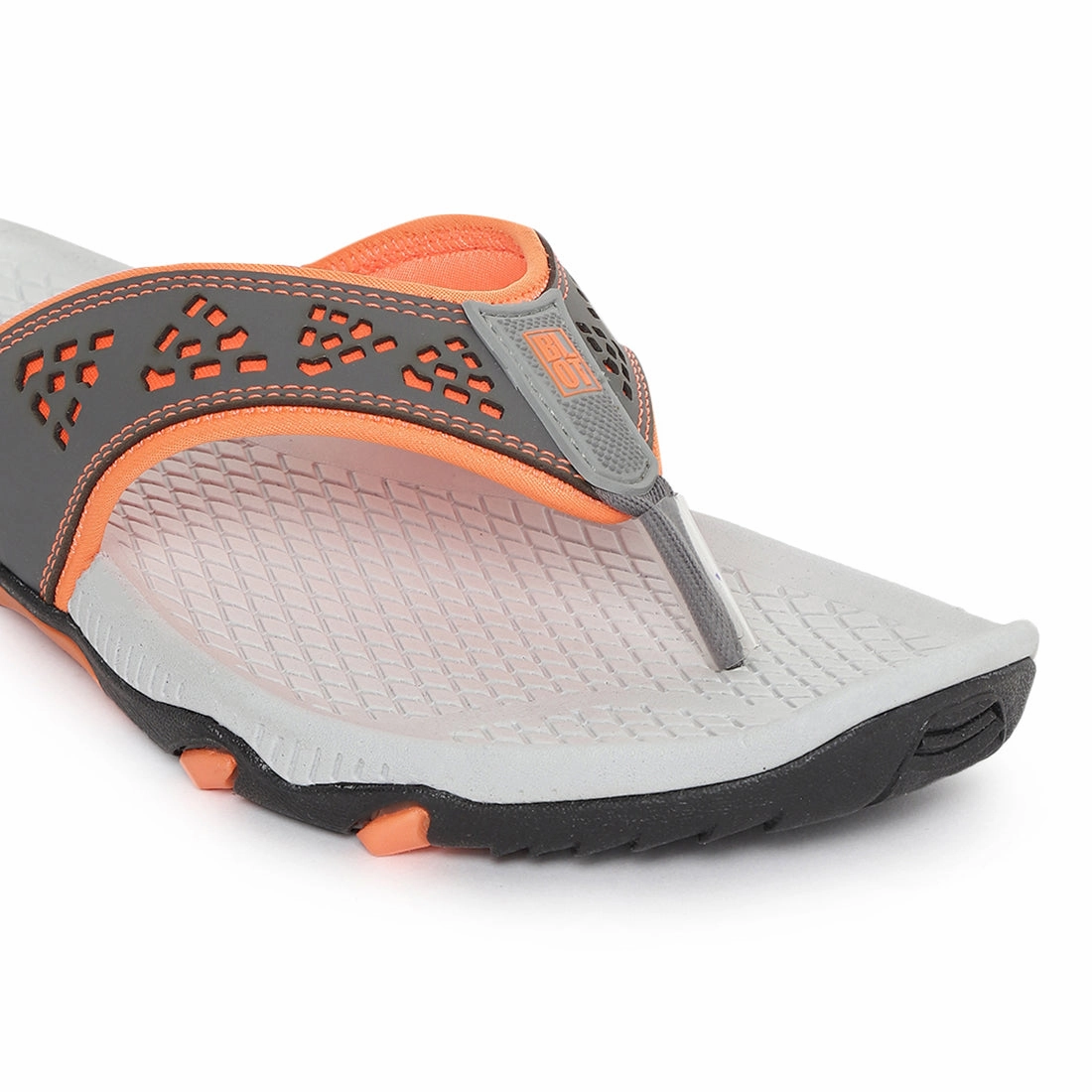 Designed To Layer Paragon Grey And Orange Ultra-Durable Everyday Flip Flops For Men