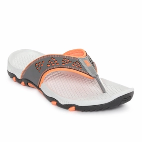 Paragon Grey And Orange Ultra-Durable Everyday Flip Flops For Men Seasonless Drop