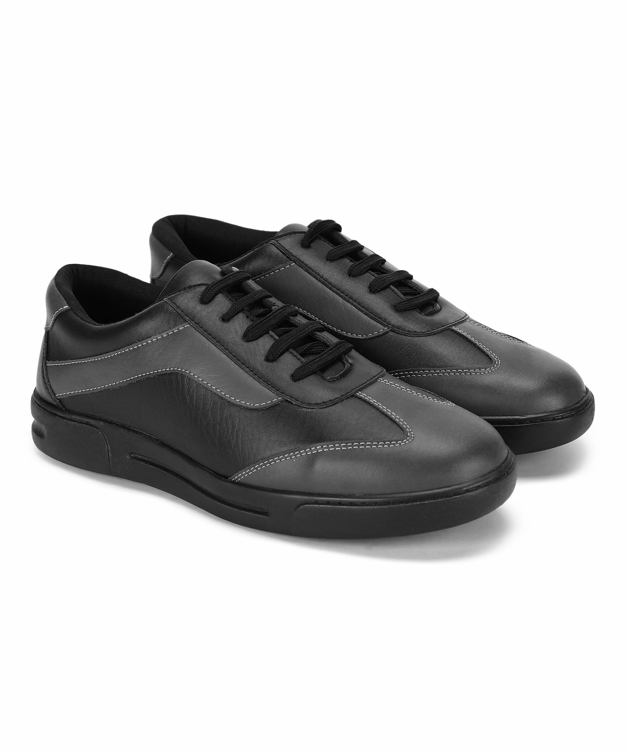 Core Style System Style That Adapts Paragon K1012G Men Casual Shoes | Stylish Walking Outdoor Shoes For Everyday Wear | Smart & Trendy Design  | Comfortable Cushioned Soles Black-Dark Grey
