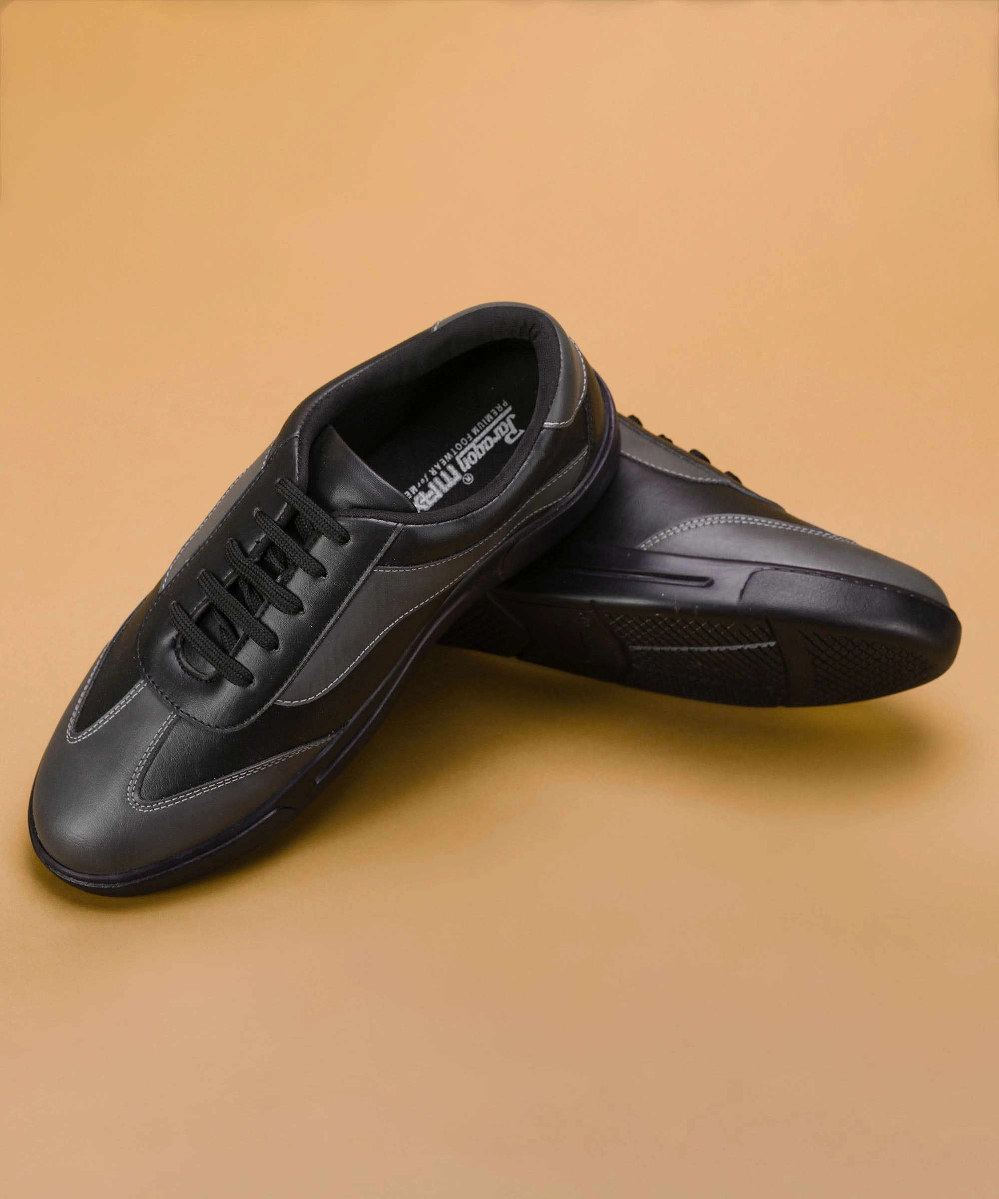 Paragon K1012G Men Casual Shoes | Stylish Walking Outdoor Shoes For Everyday Wear | Smart & Trendy Design  | Comfortable Cushioned Soles Black-Dark Grey Fit-Flow Sleek Vibes