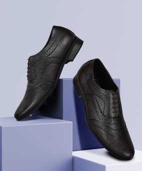 Unisex Rhythm Paragon Men'S Brown Formal Shoes| Trendy, Durable & Sturdy For Outdoor Wear