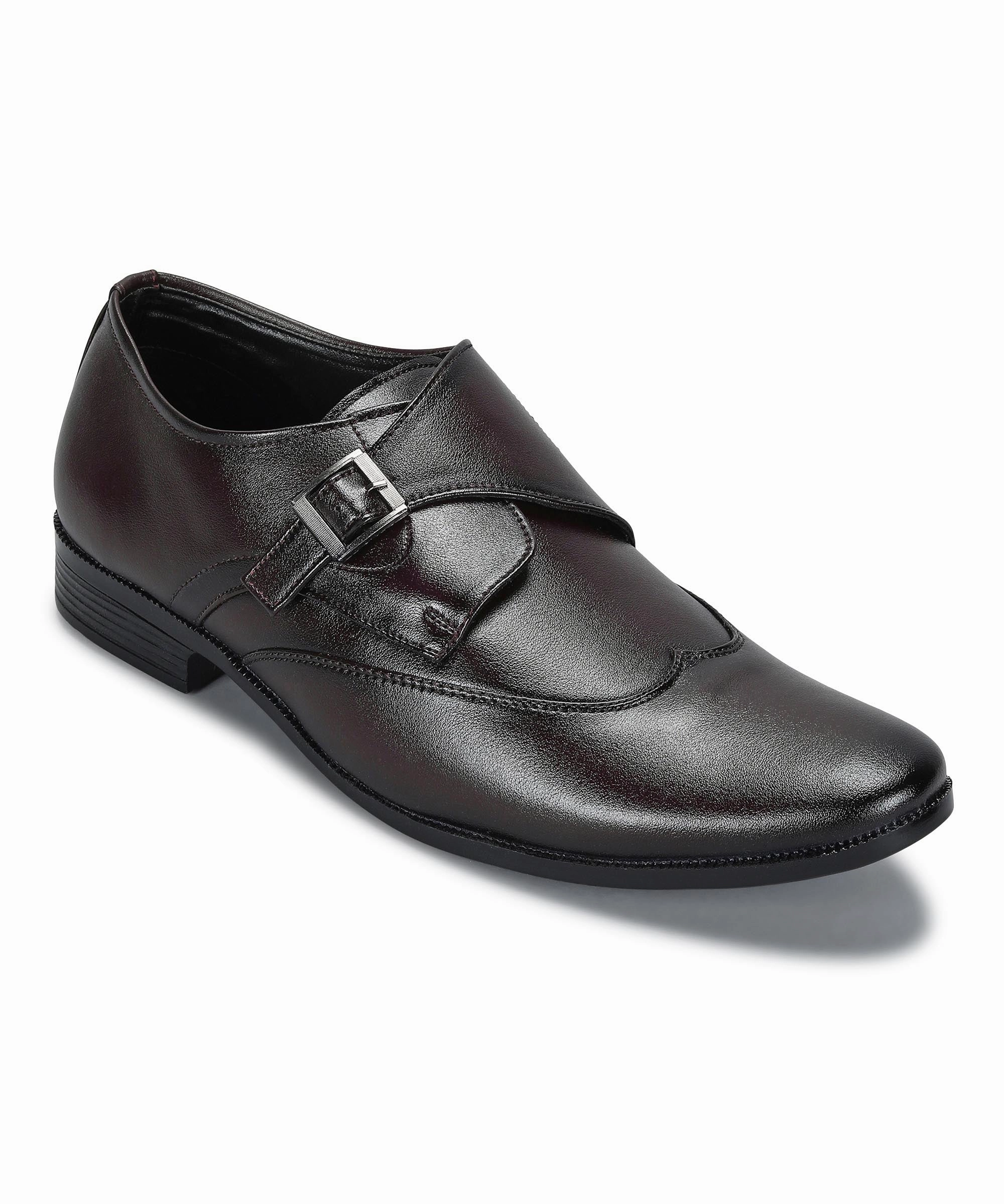 Paragon Men'S Brown Formal Shoes With Buckle| Durable & Sturdy For Outdoor Wear Constant Comfort Flowwear