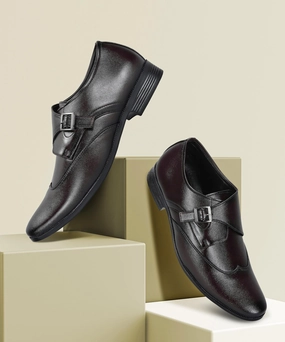 Paragon Men'S Brown Formal Shoes With Buckle| Durable & Sturdy For Outdoor Wear Quiet Design