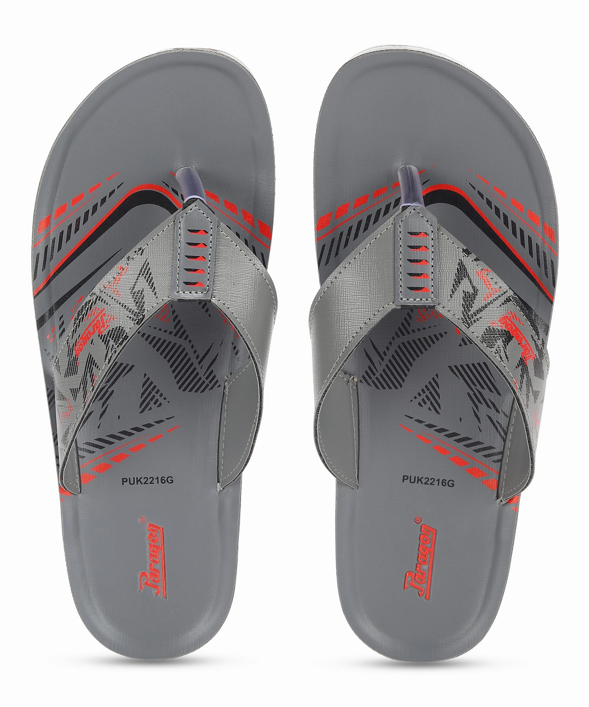 Core Movement Paragon Puk2216G Men Everyday Lightweight Waterproof Flip Flops Printed Patterns And Extra Sole Support | Casual Flip Flops