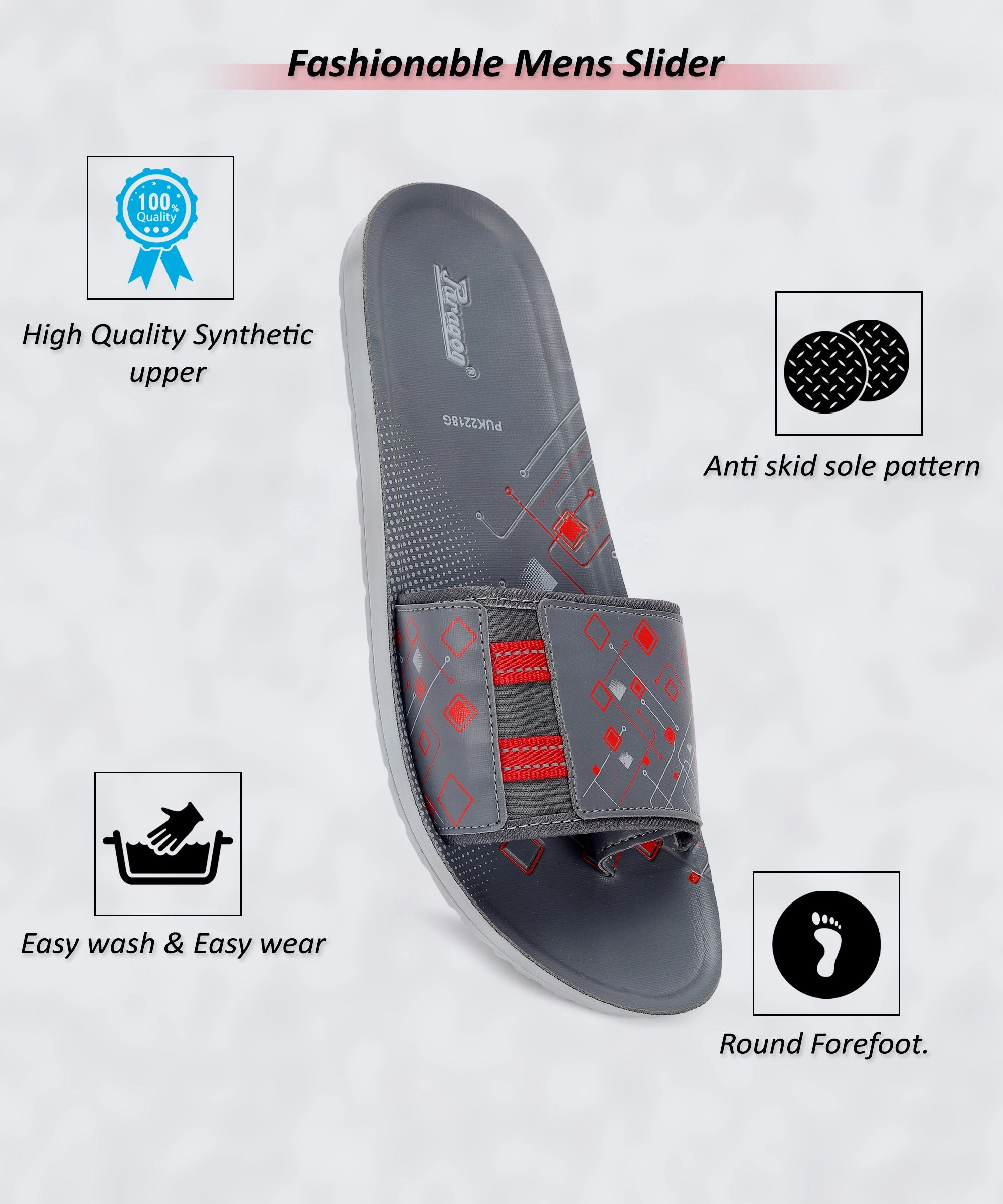 Paragon  Puk2218G Men Casual Sliders | Stylish Trendy Lightweight Slides | Casual & Comfortable Slippers | For Everyday Use Balanced Design Progressive Living