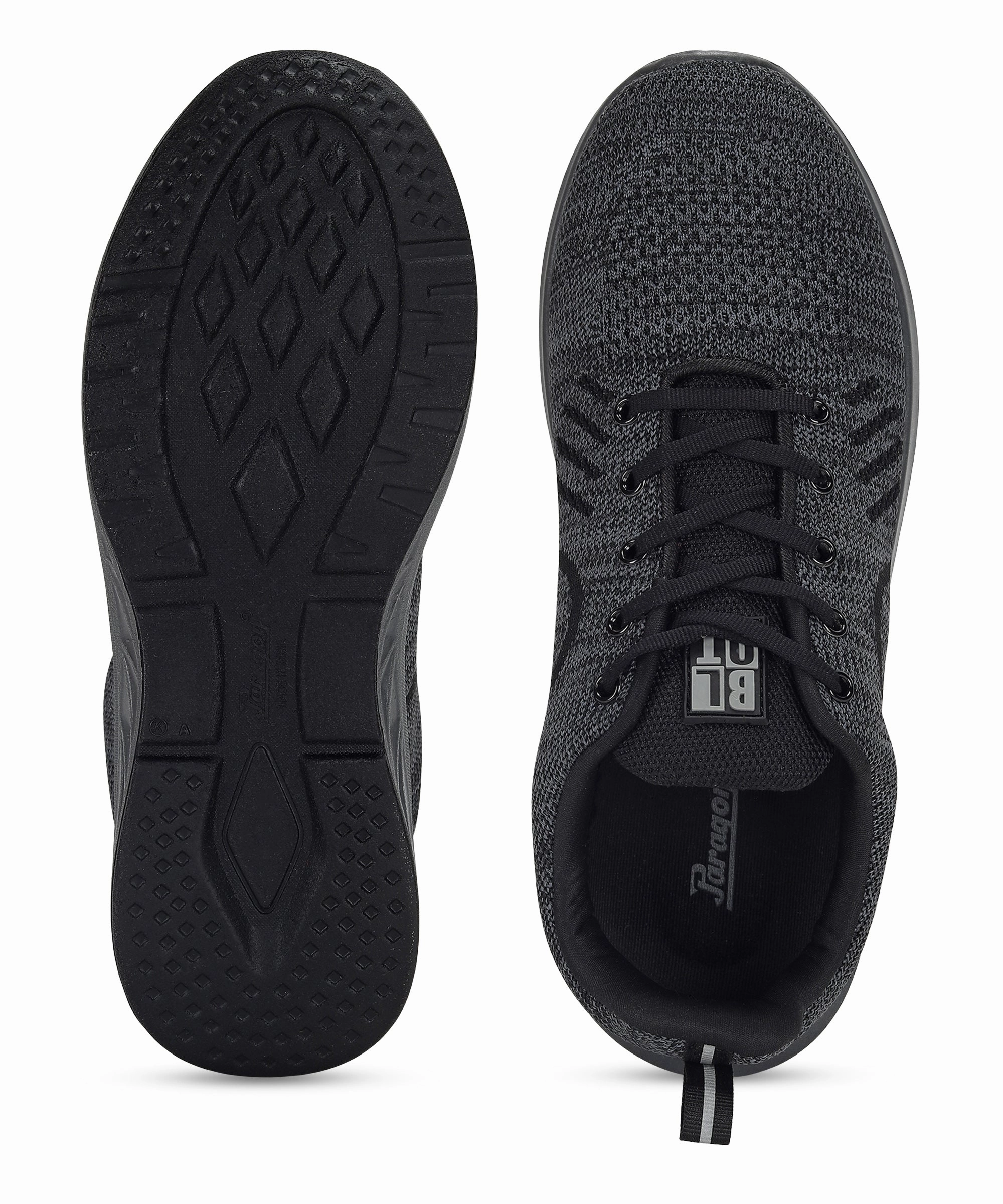 Minimal Movement Paragon Puk3502Gs Men Sports Shoes Walking Running Training Cricket Gym Shoes | Athletic | Comfortable Cushioned Sole | Daily Outdoor Use Black