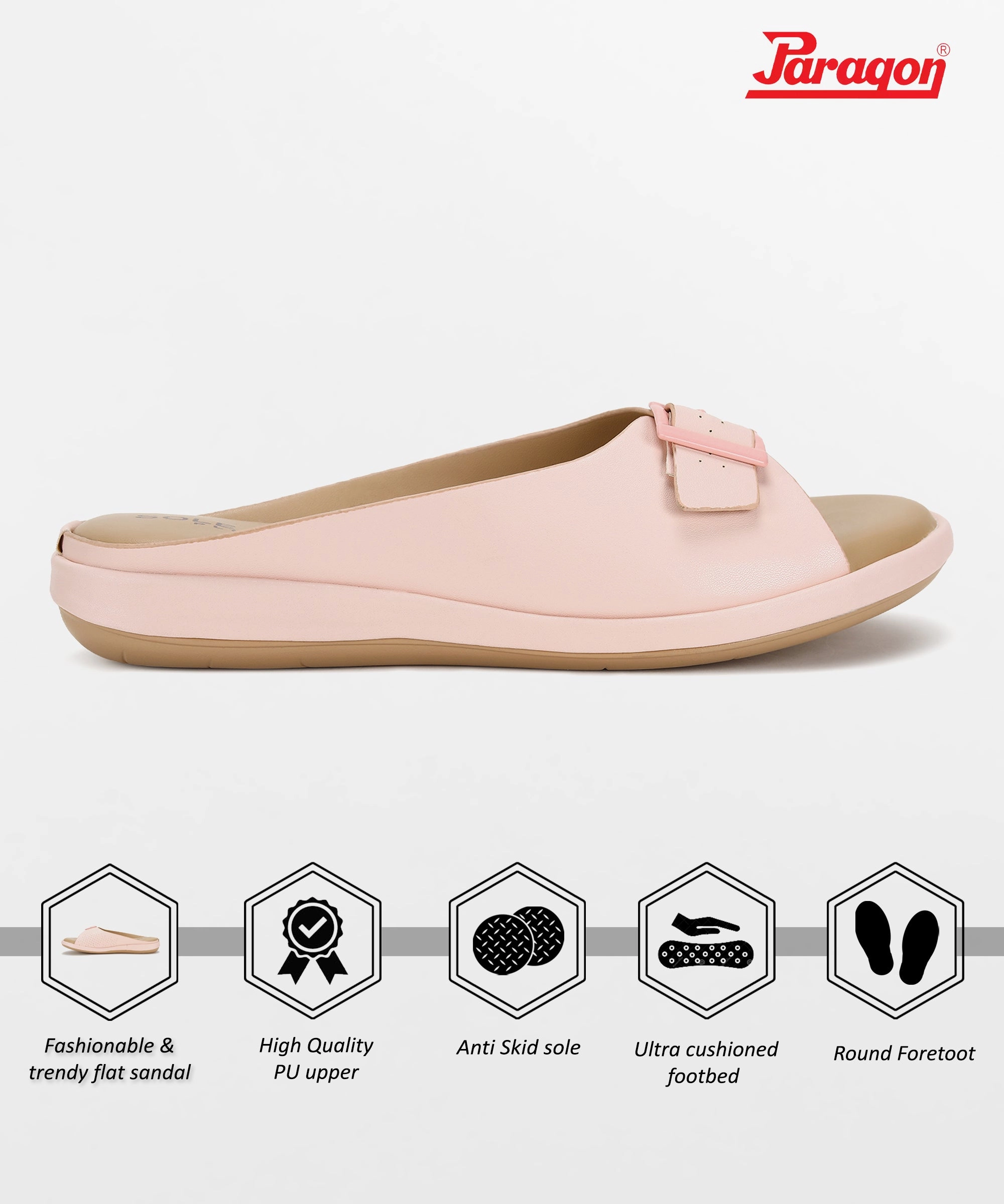 Edge-Layered Form-Centered Paragon Rk6027L Women Sandals | Casual & Formal Sandals | Stylish, Comfortable & Durable | For Daily & Occasion Wear