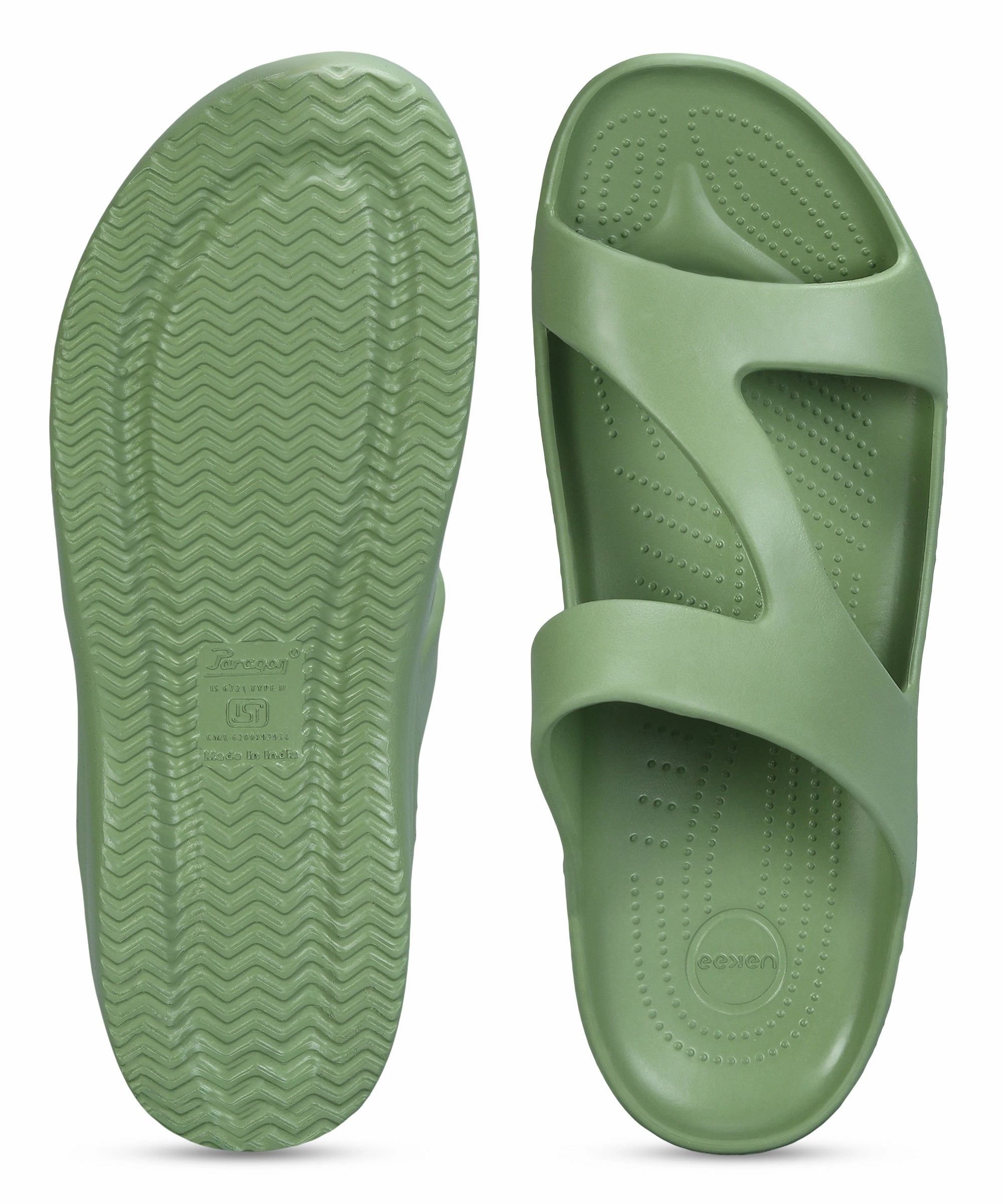 Redefining Casual Crafted Silhouette Paragon Women'S Lightweight, Washable And Durable Green Slippers For Everyday Use