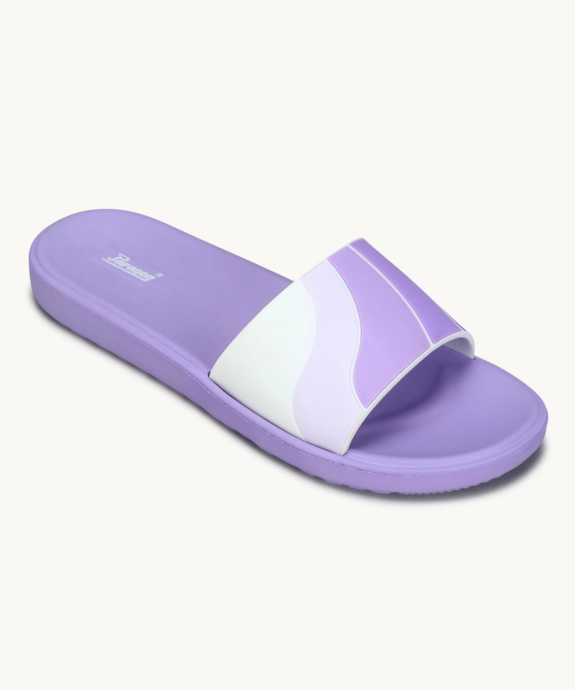 Paragon Women'S Purple Sliders With Cushioned Sole For Everyday Use Cool Motion Relaxed Core