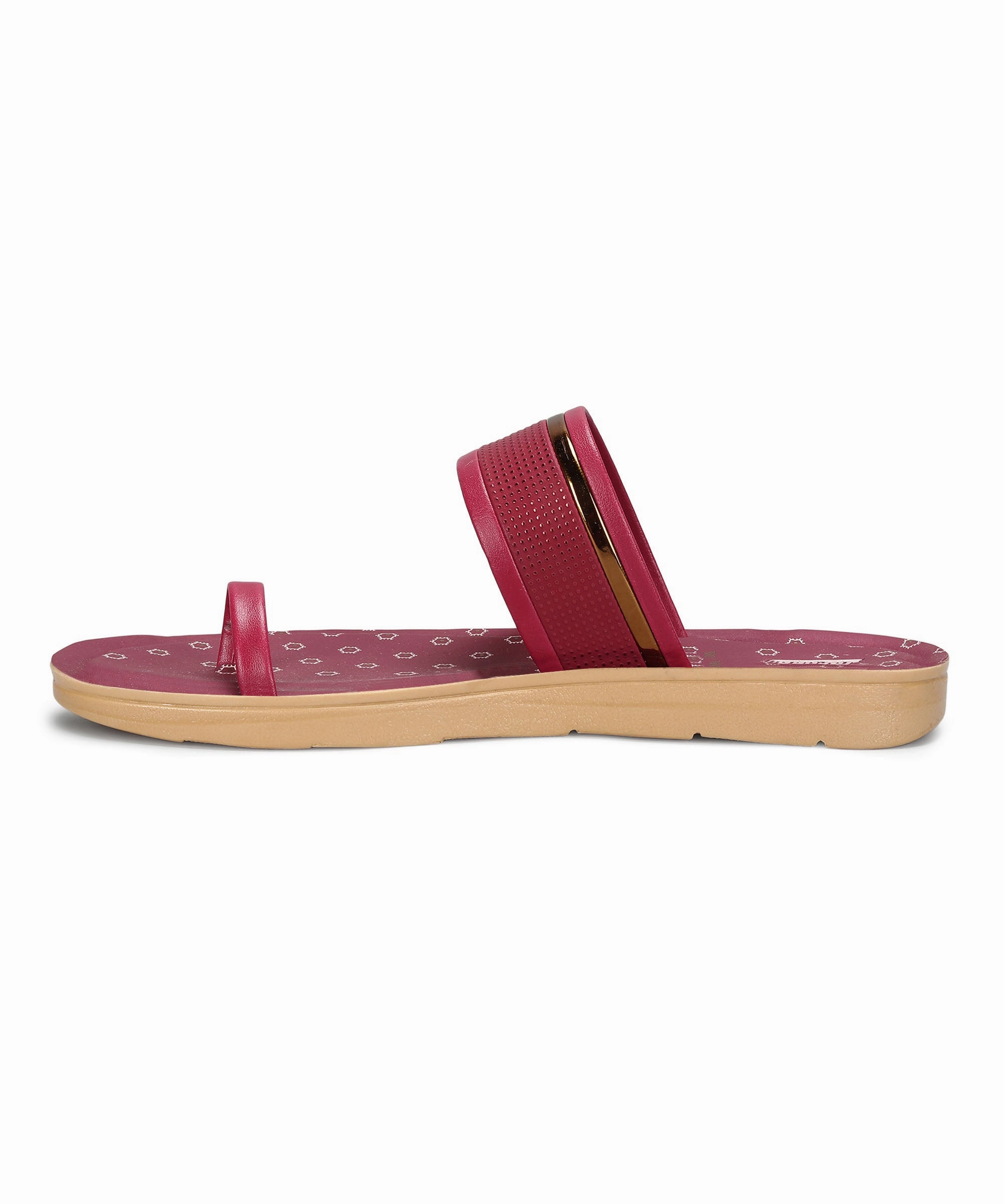 Paragon Women'S Slip On Flat Maroon Sandals | Durable Dailywear Sandals Adapt-Fit Gear