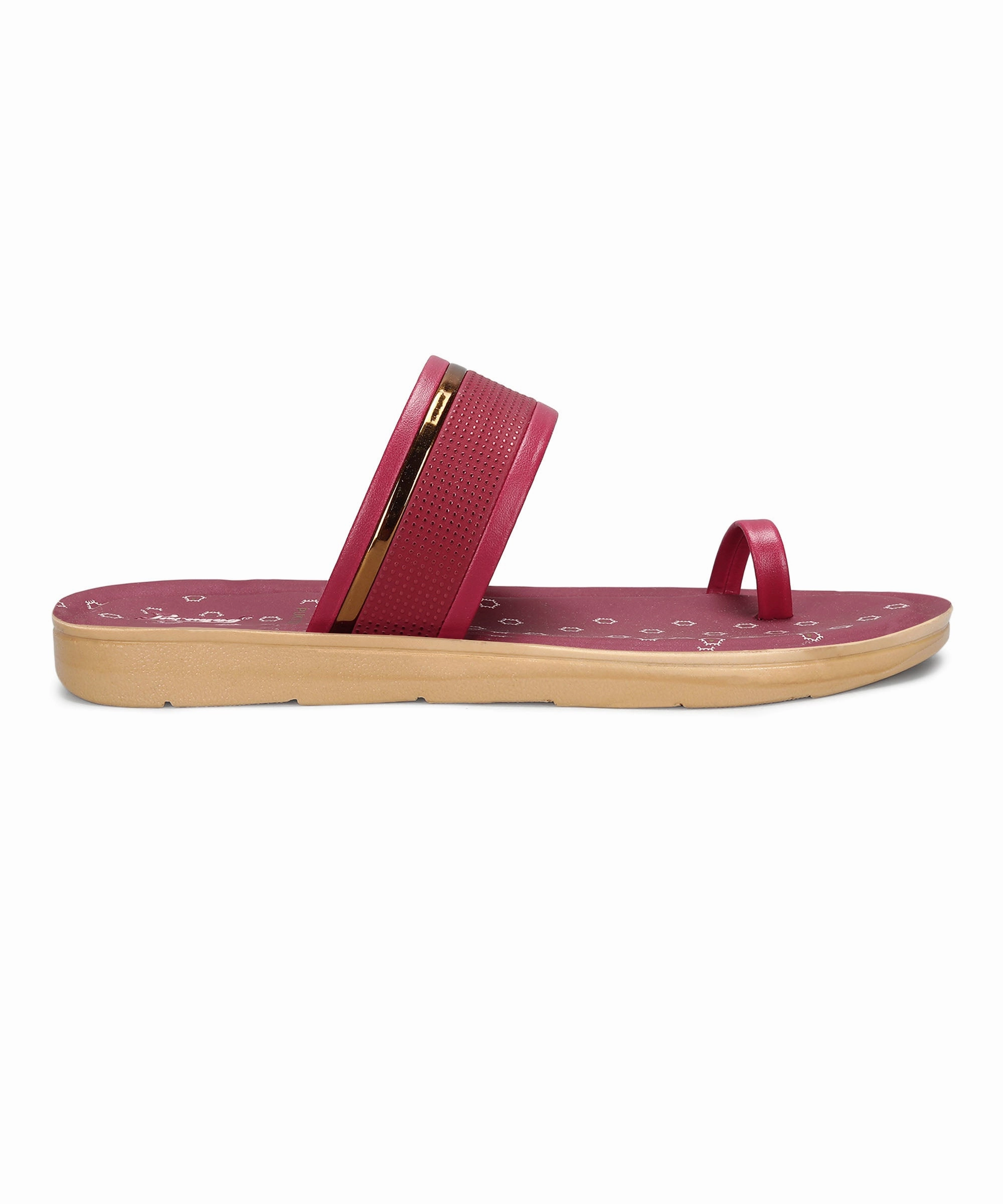 Paragon Women'S Slip On Flat Maroon Sandals | Durable Dailywear Sandals Go With Flow