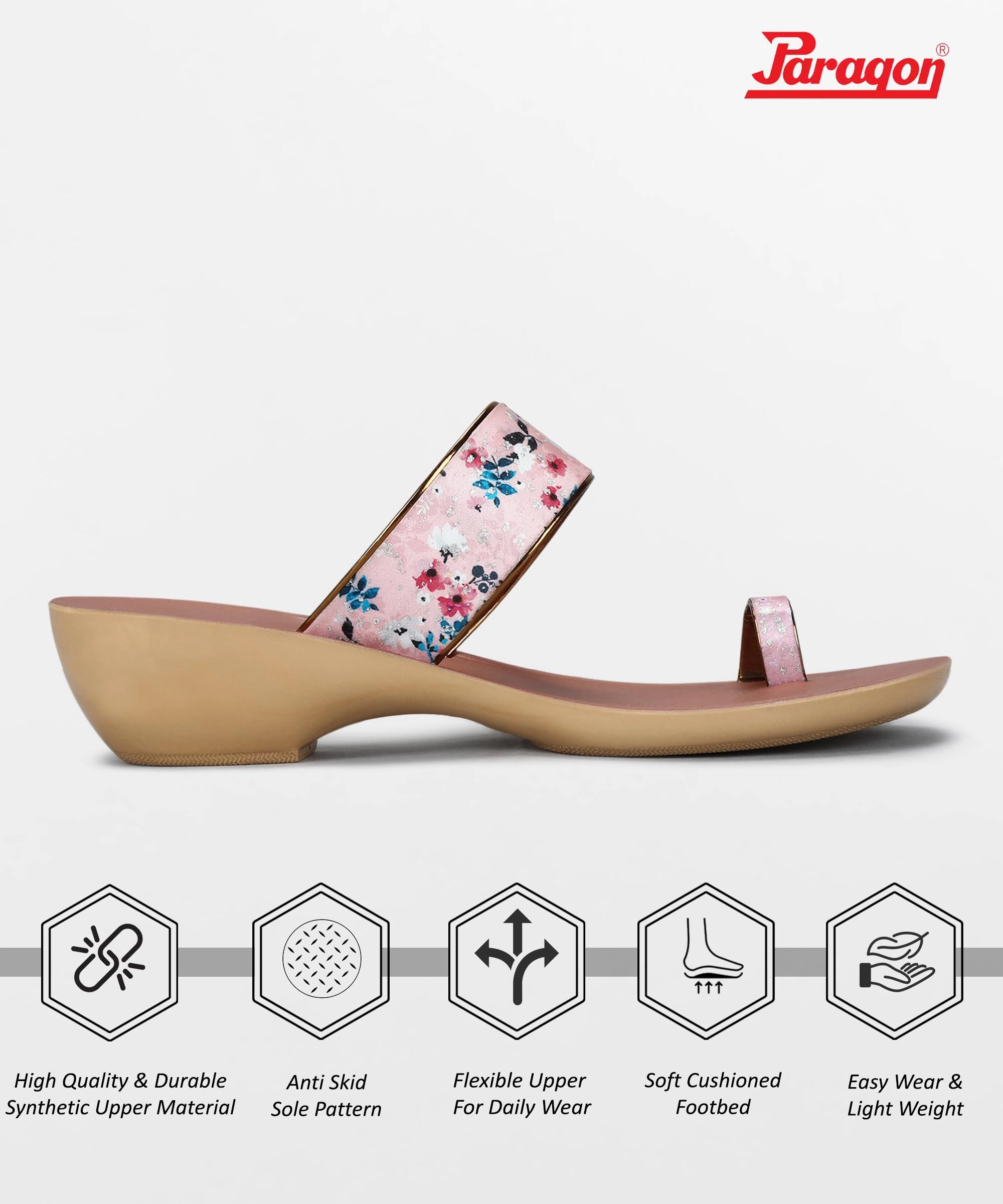 Paragon Women'S Slip On Flat Peach Sandals | Durable Dailywear Sandals Cool Minimalism Relaxed Refinement