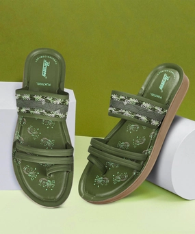 Core Function Active-Inspired Paragon Women'S Slip On Flat Pista Green Sandals | Durable Dailywear Sandals