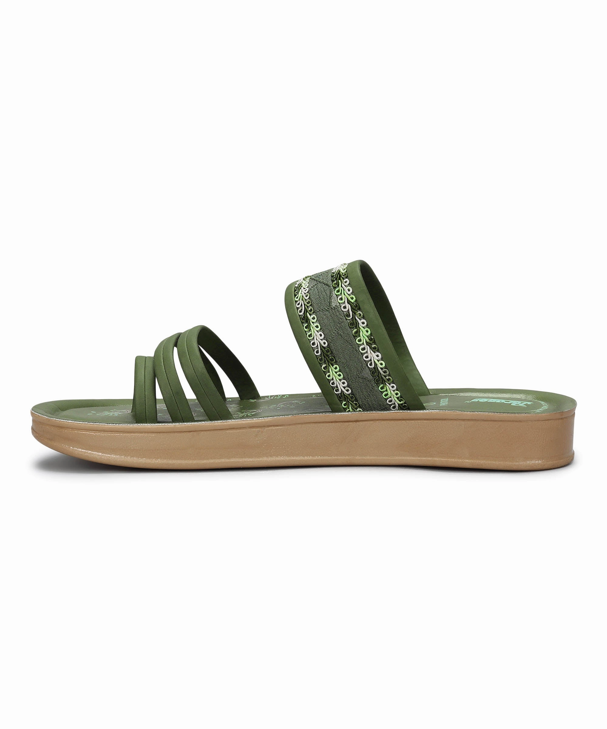 Season-Neutral Clean City Core Paragon Women'S Slip On Flat Pista Green Sandals | Durable Dailywear Sandals