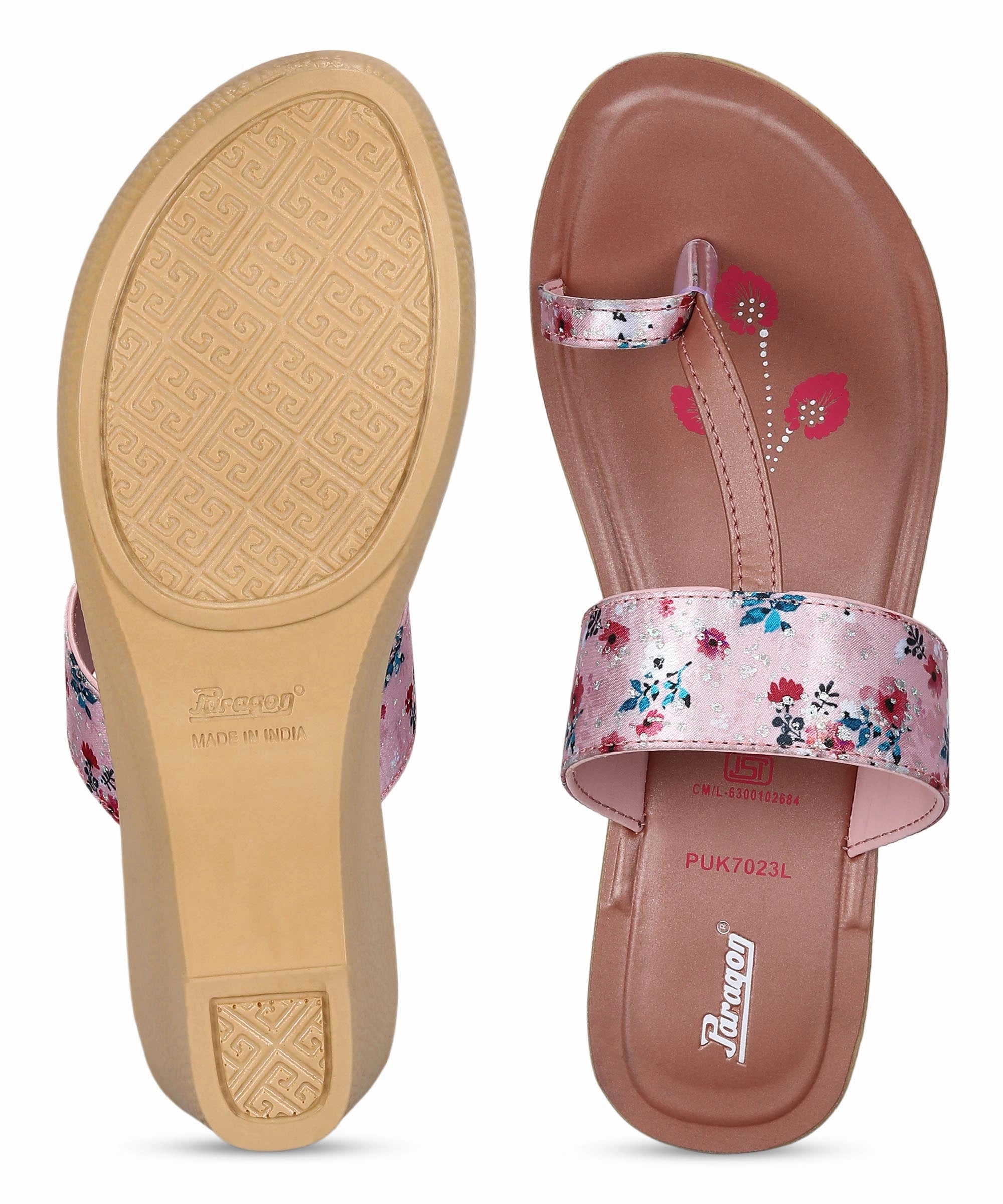 Paragon Women'S Slip On Wedges Peach Sandal | Durable Dailywear Sandals Move All Day