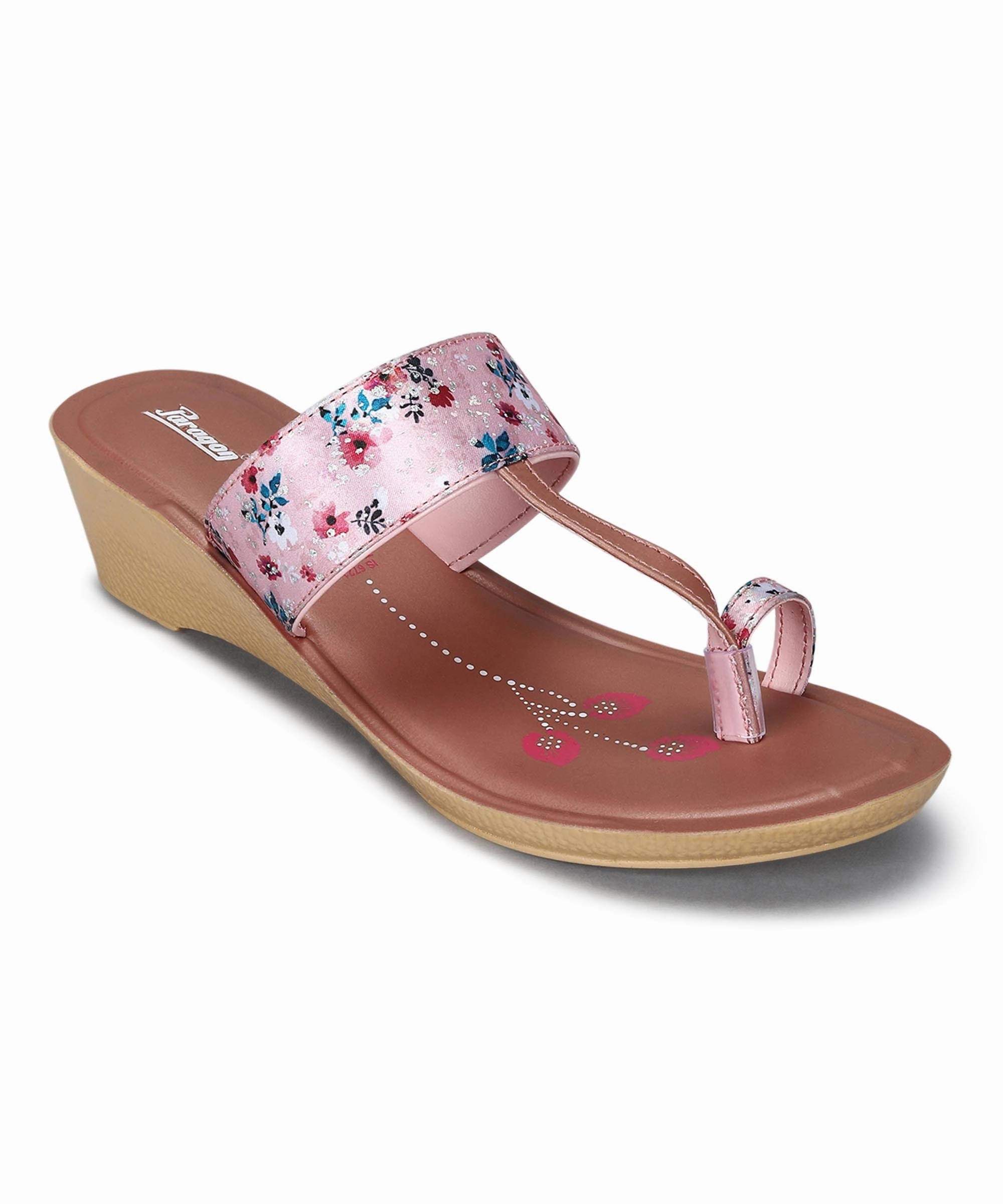 Lightweight Presence Paragon Women'S Slip On Wedges Peach Sandal | Durable Dailywear Sandals