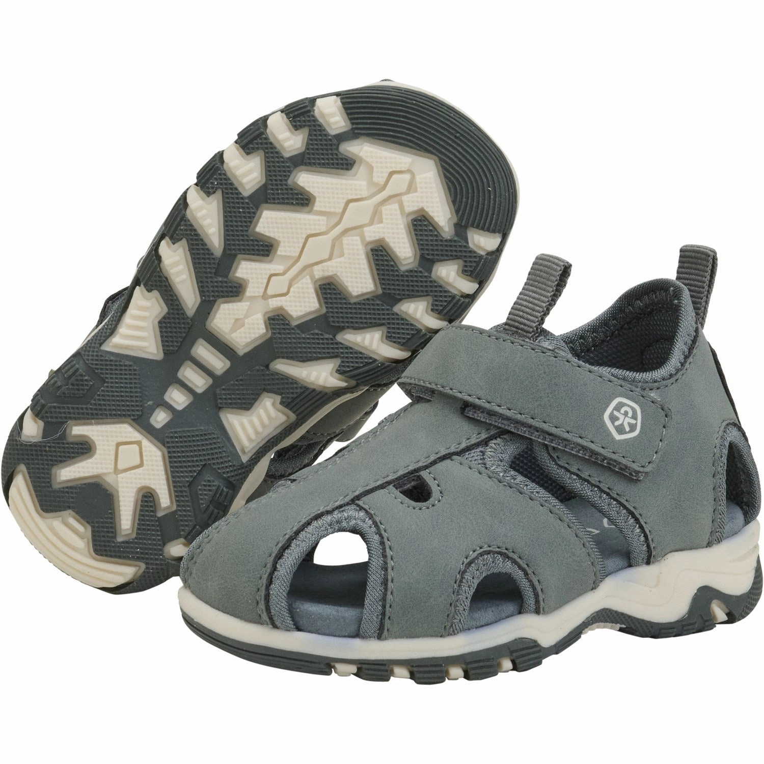 Color Kids Balsam Green Baby Sandals W. Velcro Strap Refined And Raw Form-Centered