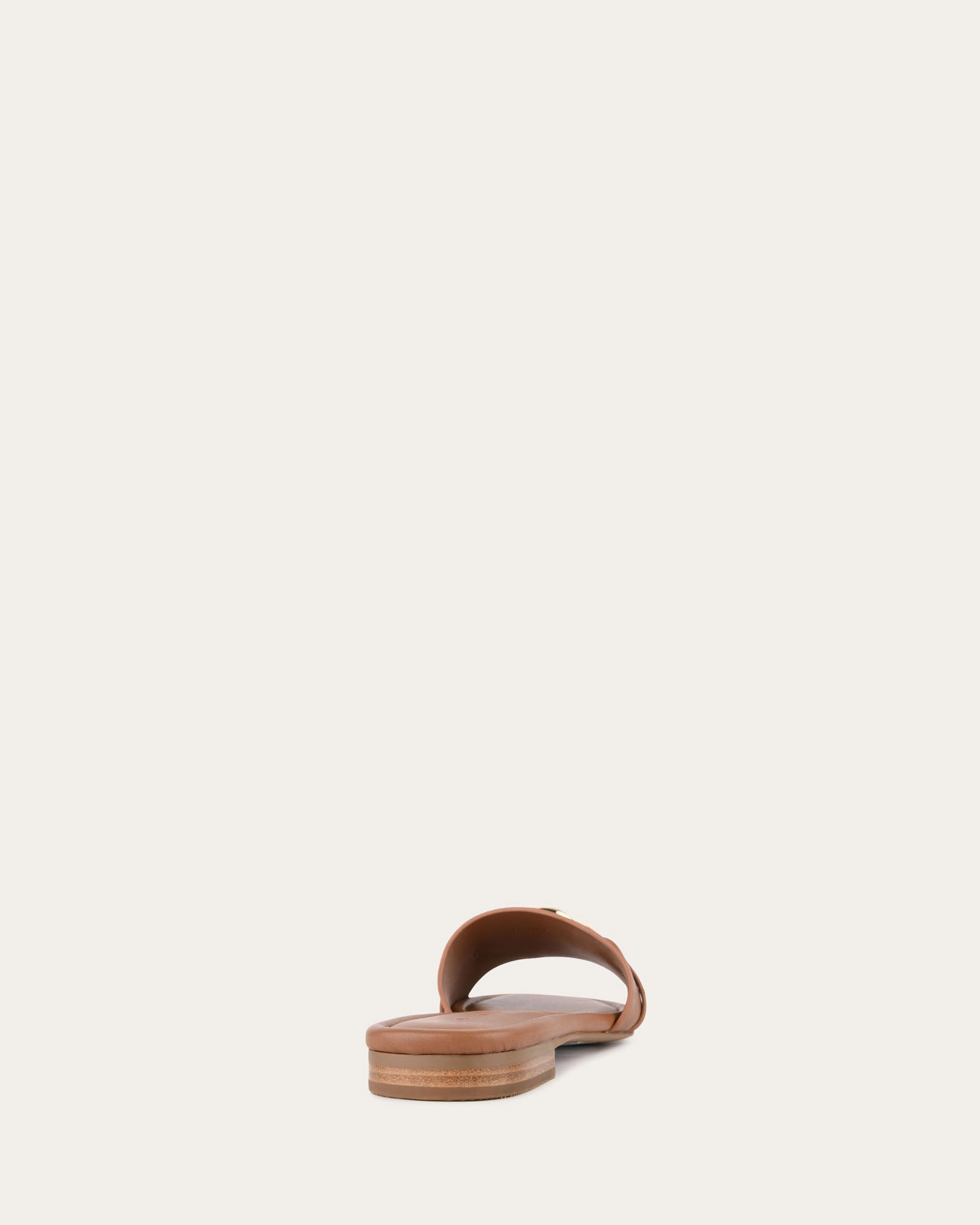 Everyday Comfort Simple City Pablo Flat Slide Dark Tan Leather
