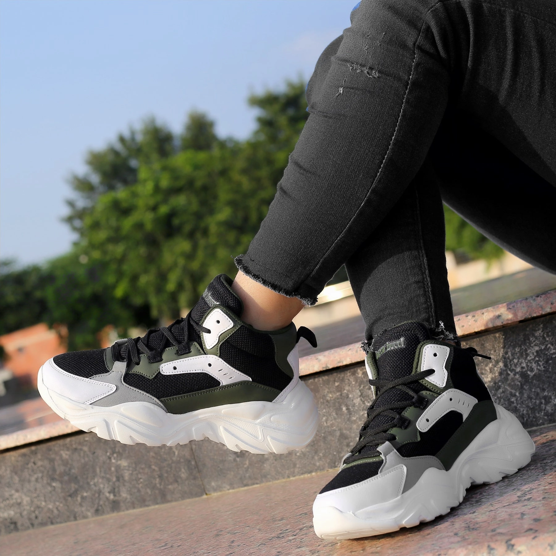 Bacca Bucci Nyra Mid-Top Platform Fashion Sneakers For Women | Streetwear Chunky Sneakers Curated City Lifestyle Engineered