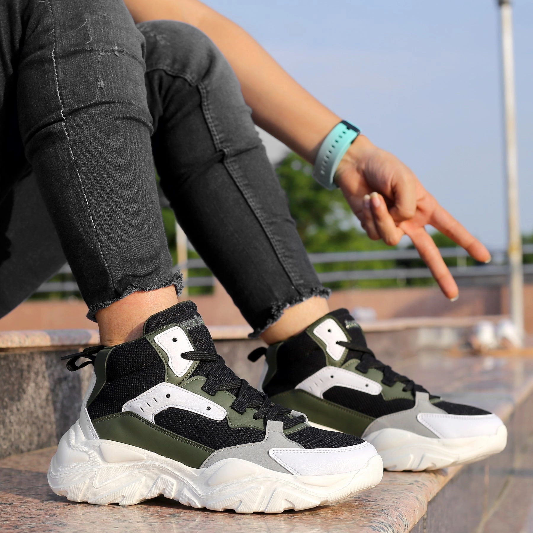 Designed To Flex Go-Mode Daily Bacca Bucci Nyra Mid-Top Platform Fashion Sneakers For Women | Streetwear Chunky Sneakers