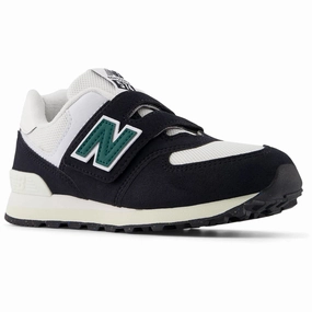 New Balance Black 574 Kids Hook & Loop Sneakers Streamlined Urban New Wave Fit