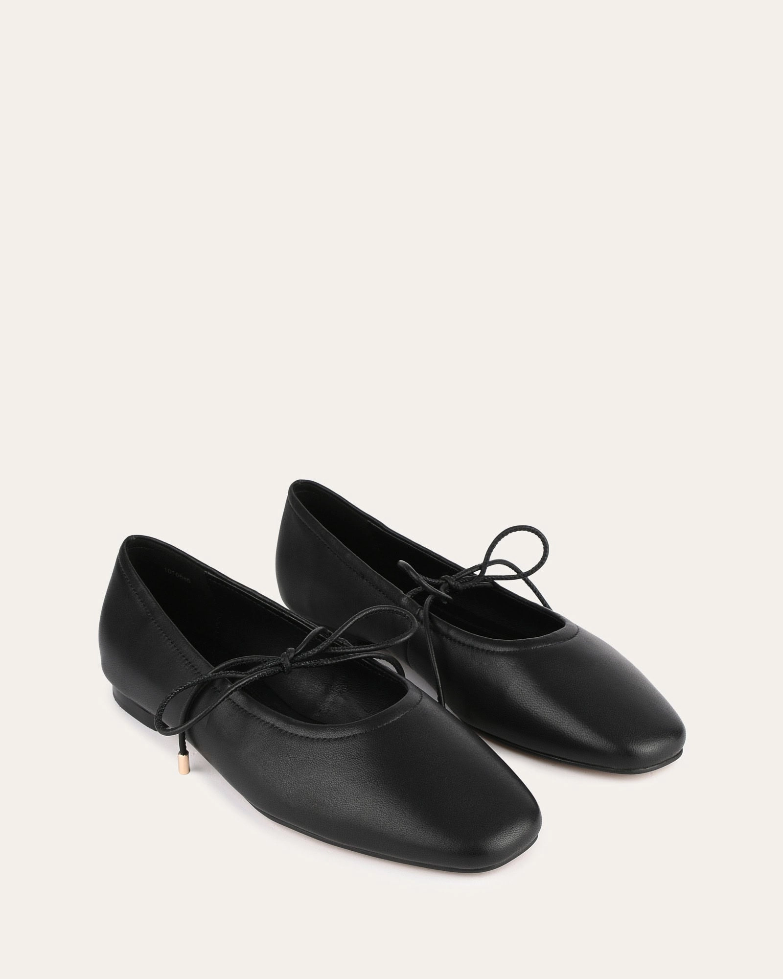 Premium Layers Clean Forms Petal Casual Flats Black Leather