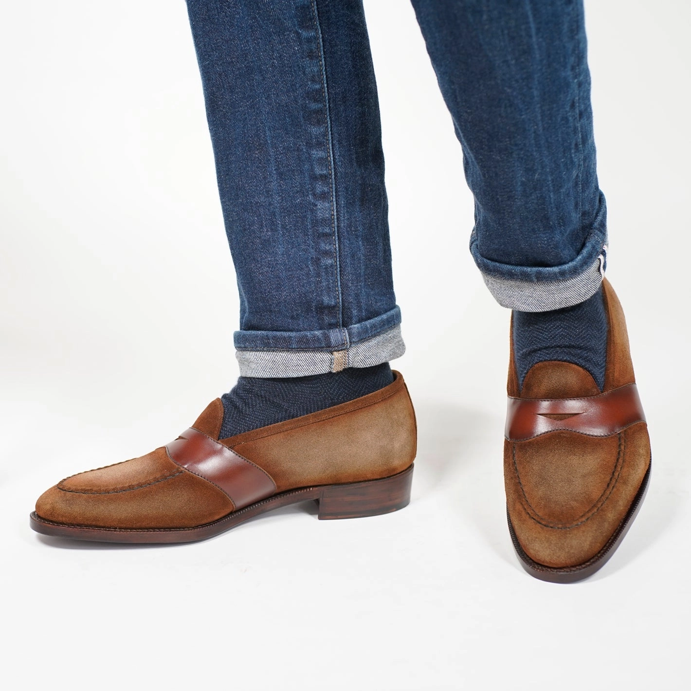 Modular Wear Piet Penny Loafer Mto - Chestnut & Taupe