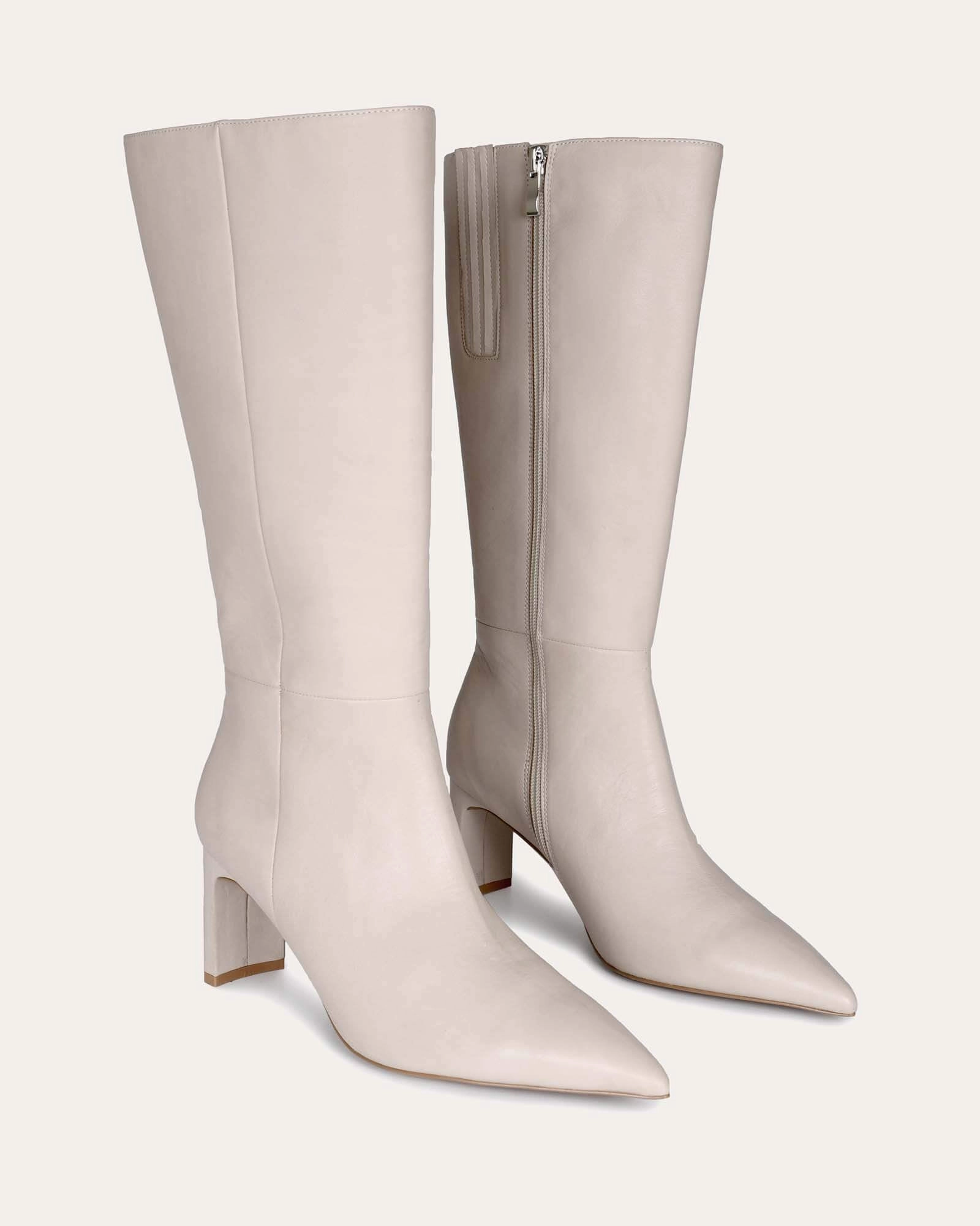 Pixie Calf Boots Bone Leather Layer Logic