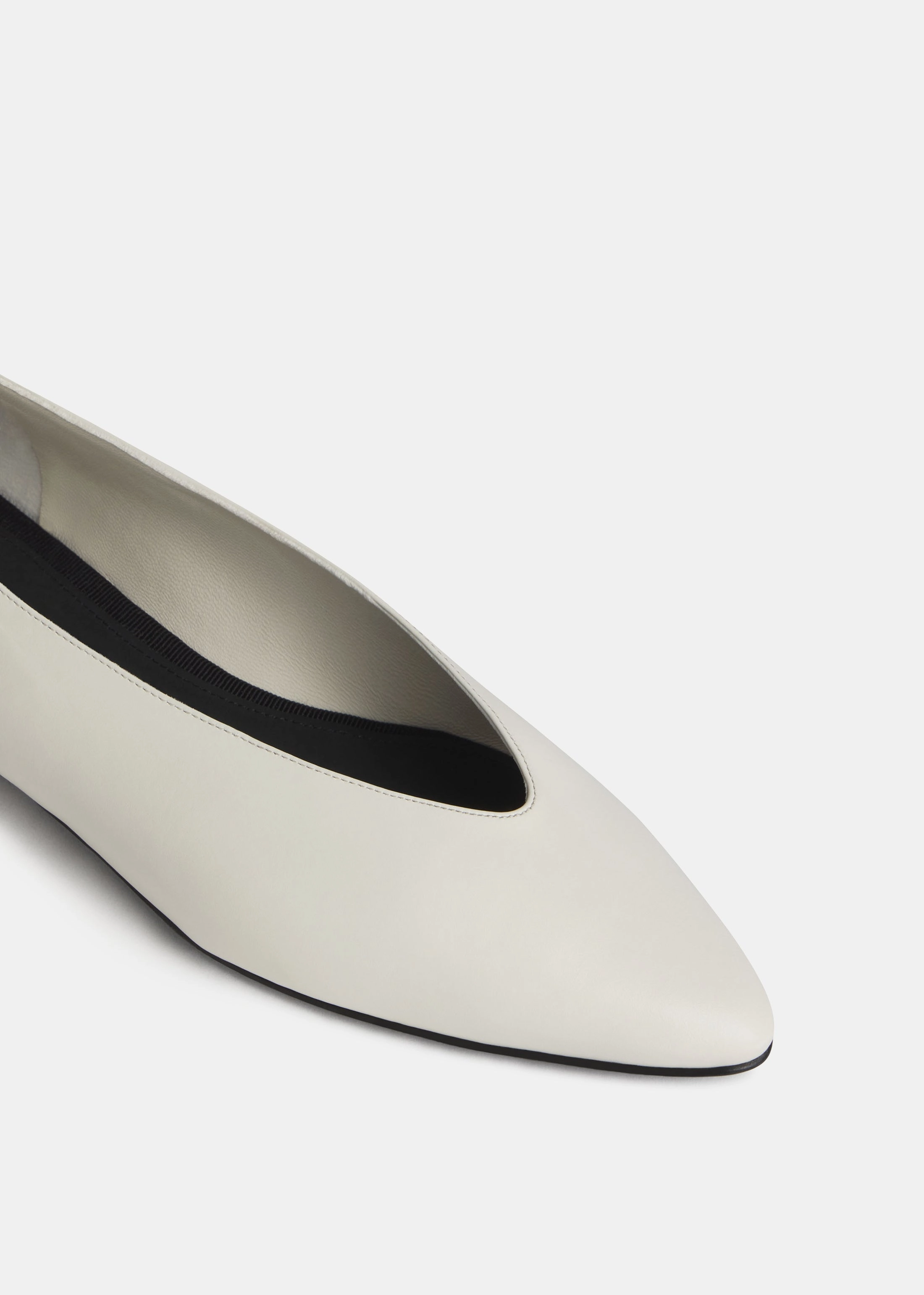 Pointed Ballerina Flat In Ivory Quiet Attitude Urban Energy