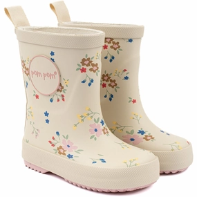 Pom Pom Flower Aop Rubber Boot Quiet City Style