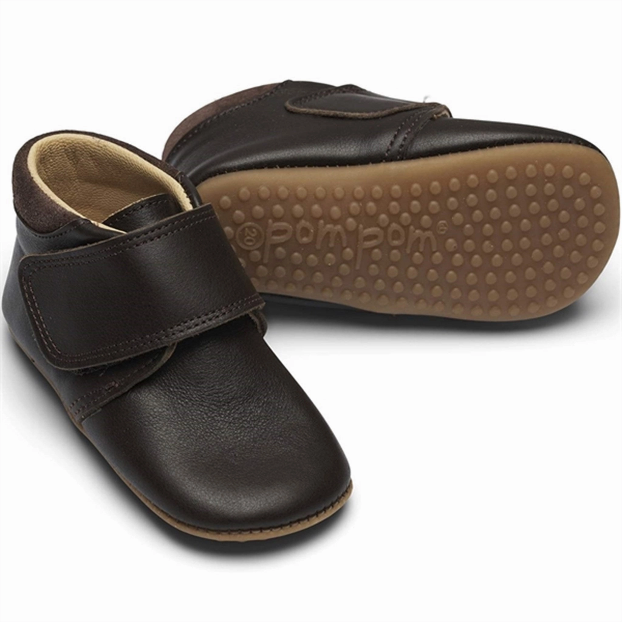 Design In Motion Pom Pom Indoor Shoe Velcro Brown