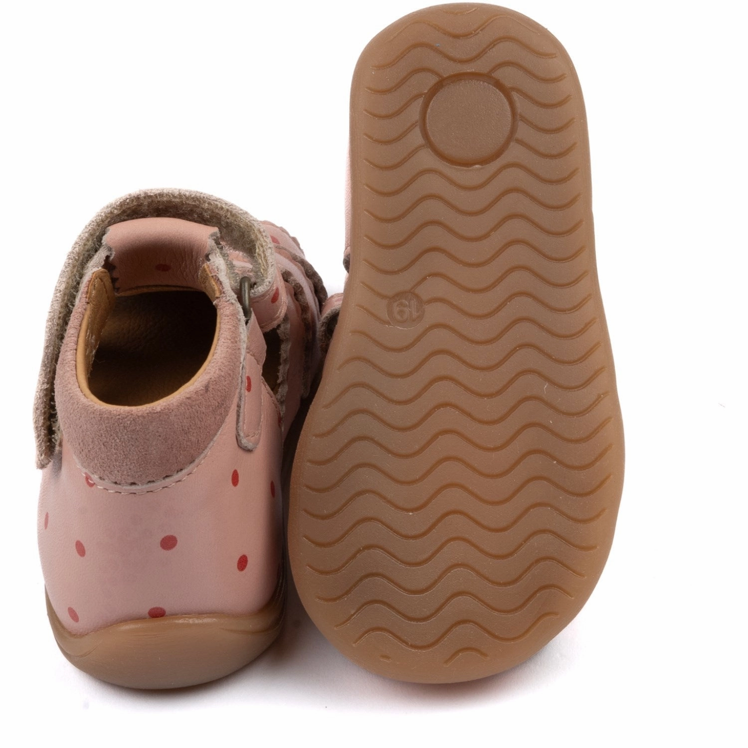 Versatile Future Movement Uniform Pom Pom Old Rose Dot Starters? Scallop Velcro Sandal