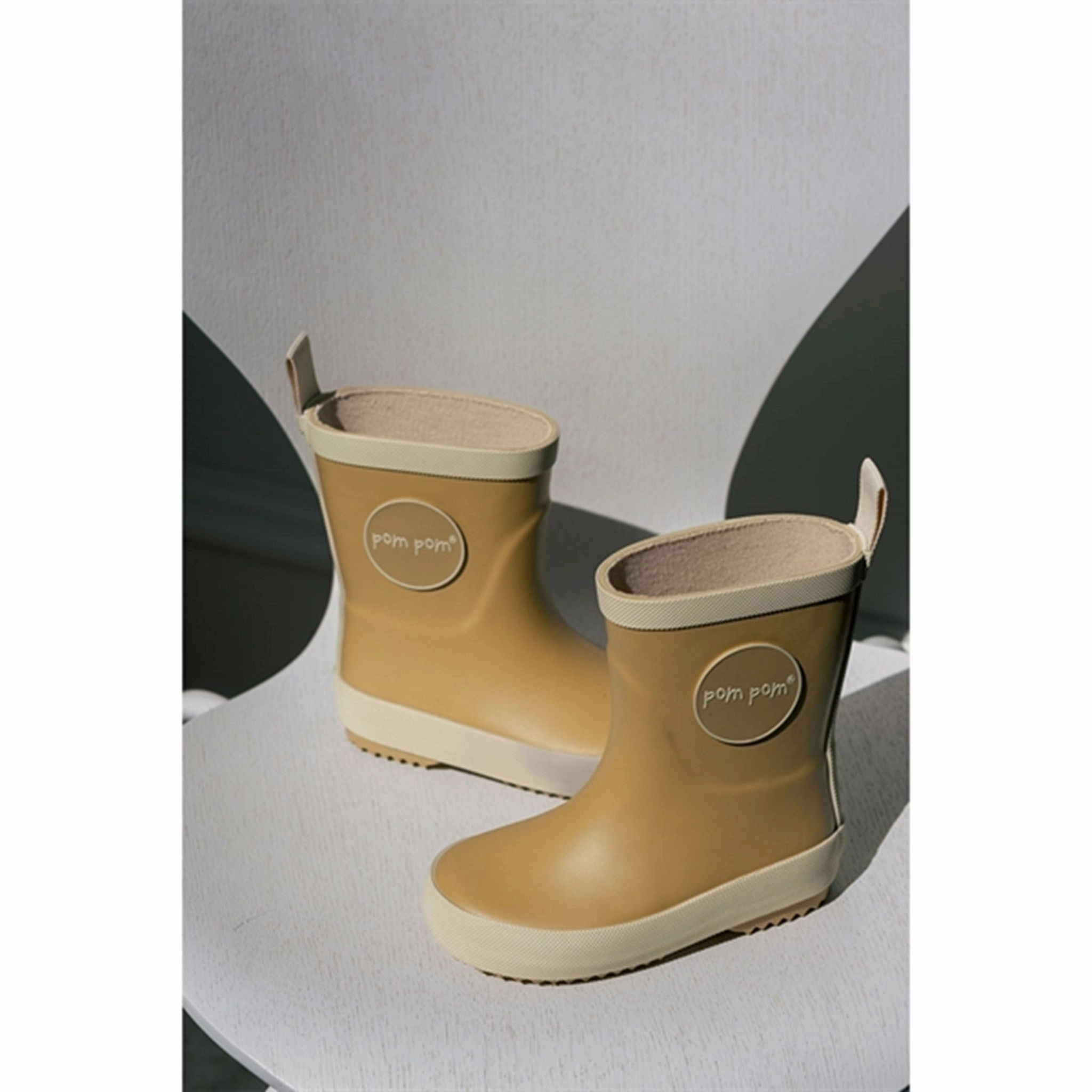 Pom Pom Rubber Boot Dusty Yellow Crafted Silhouette