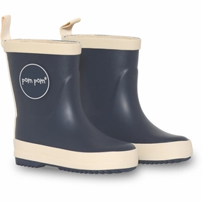 Designed For Presence Pom Pom Rubber Boot Navy