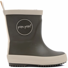 Urban Clarity Wear Daily Expression Pom Pom Rubber Boots Hunter Green