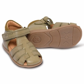 Pom Pom Starter Sandal Velcro Dusty Olive All-Weather Vibe Subtle Evolution