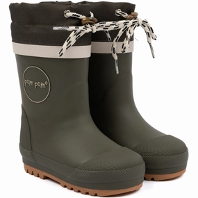 Pom Pom Thermo Rubber Boots Hunter Green Smart And Simple