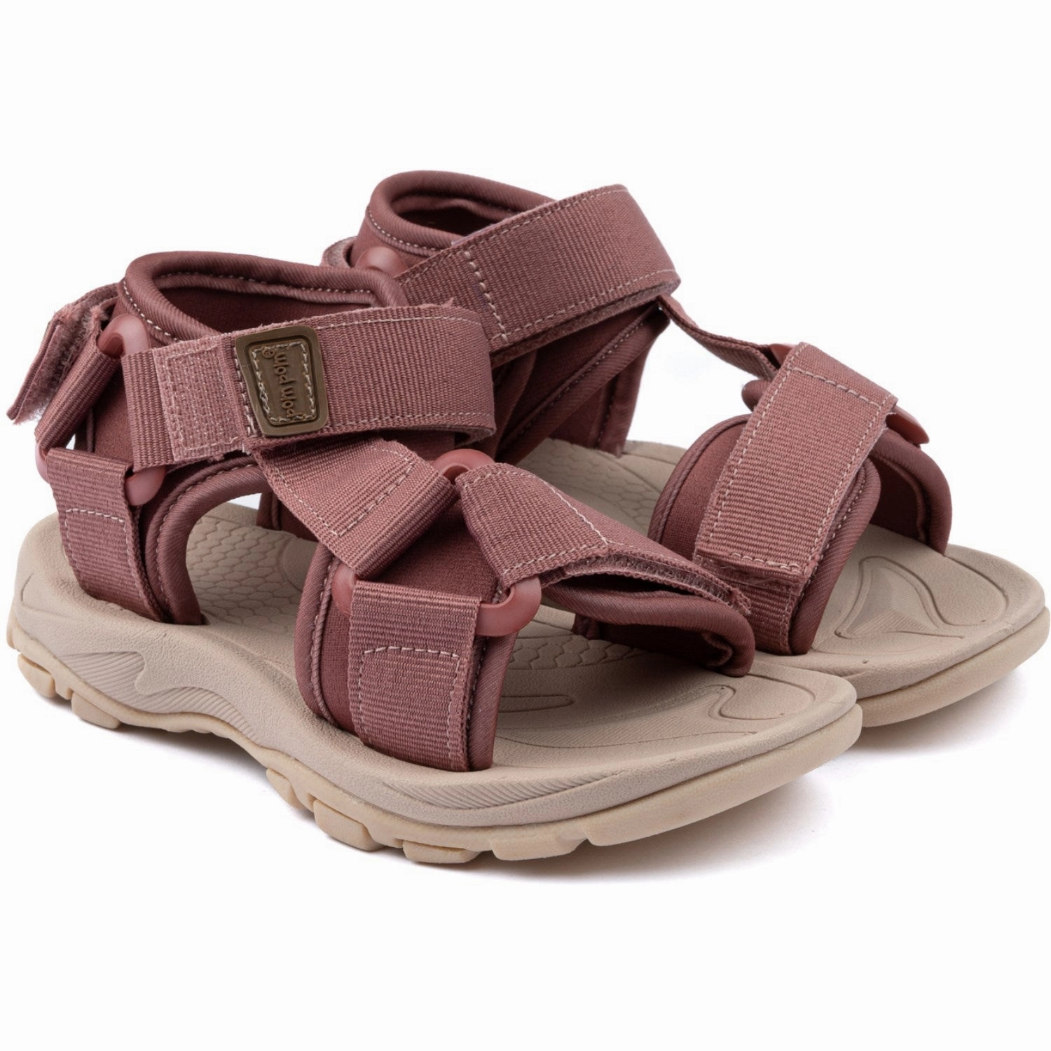 Pom Pom Withered Rose Trecking Sandal Velcro Ultra-Clean Style