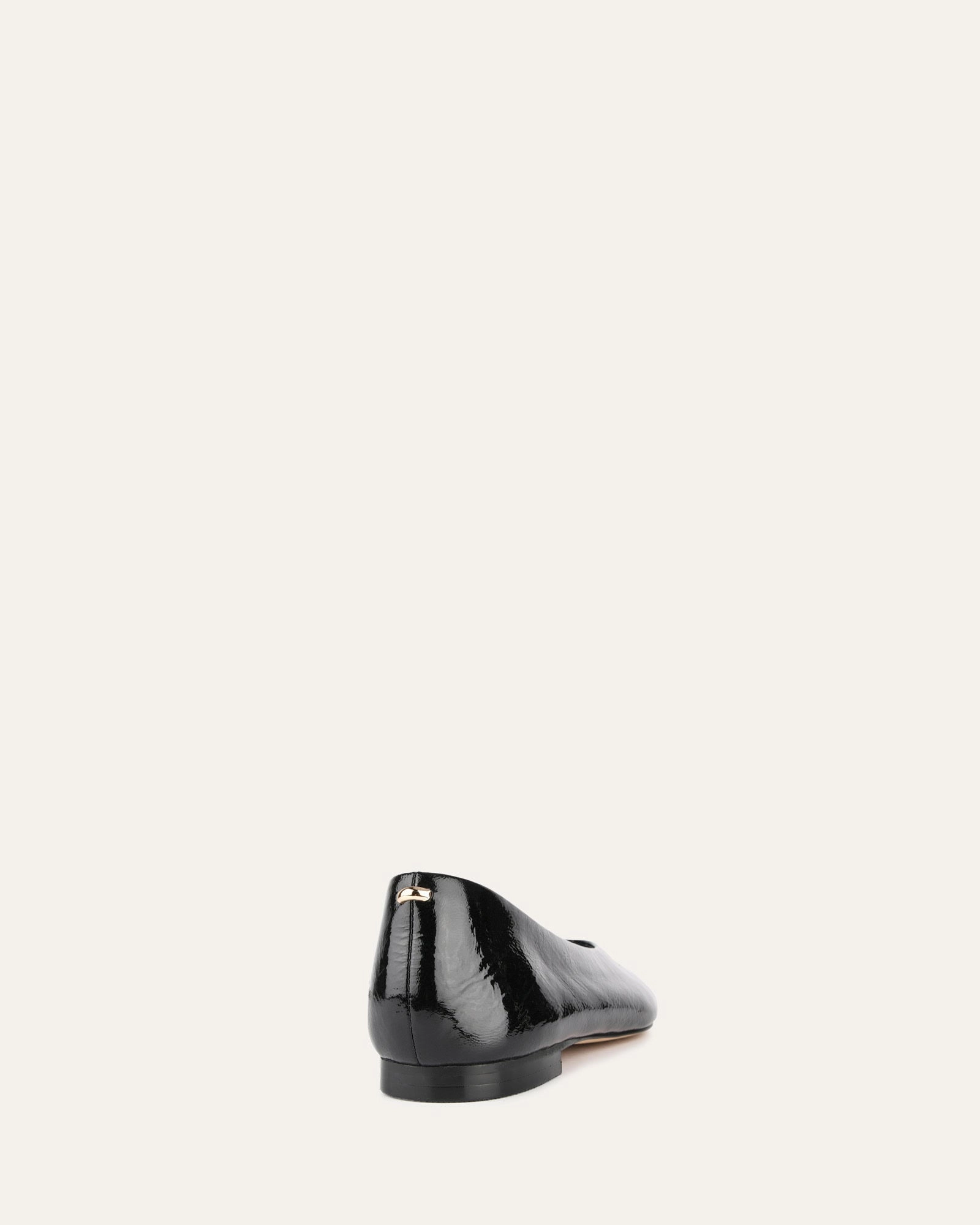 Posie Casual Flats Black Crinkle Patent Precision-Made