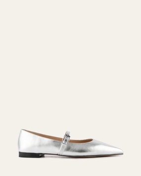 Dilaria Dress Flats Silver Leather Laid-Back Luxe