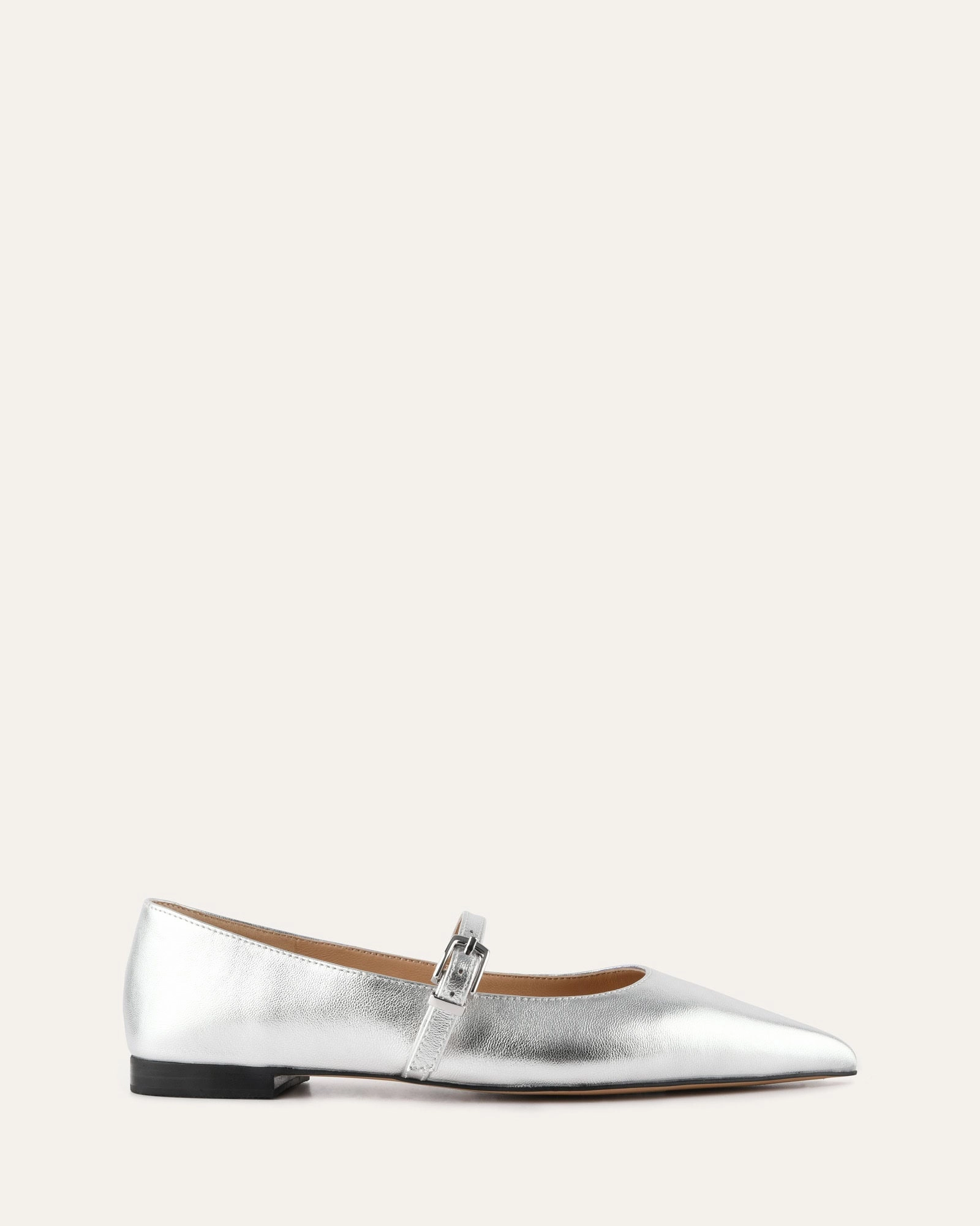Dilaria Dress Flats Silver Leather Laid-Back Luxe