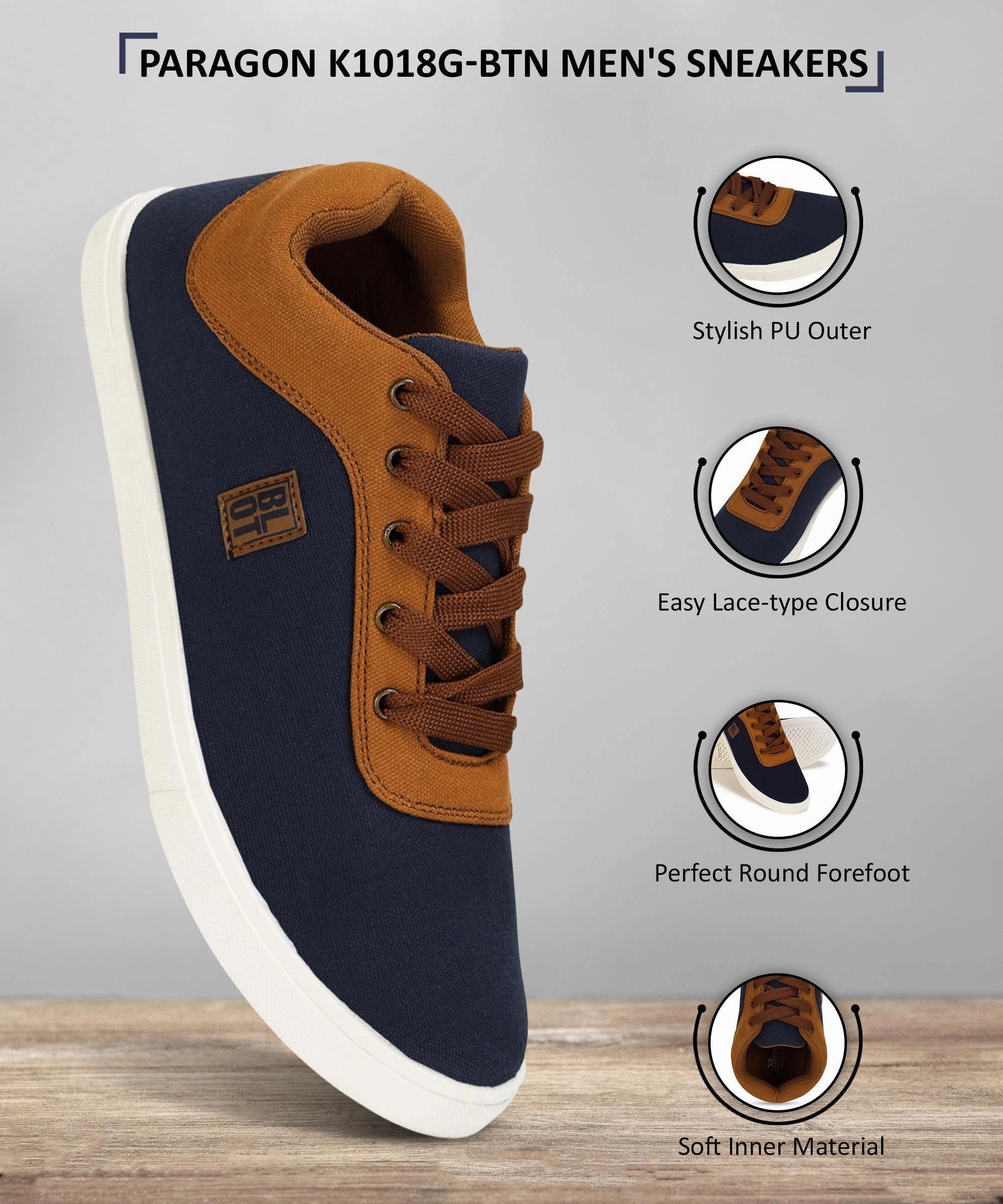 Smart Design Gear Adapt To Flow Paragon K1018G Men Casual Shoes | Stylish Walking Outdoor Shoes For Everyday Wear | Smart & Trendy Design  | Comfortable Cushioned Soles White