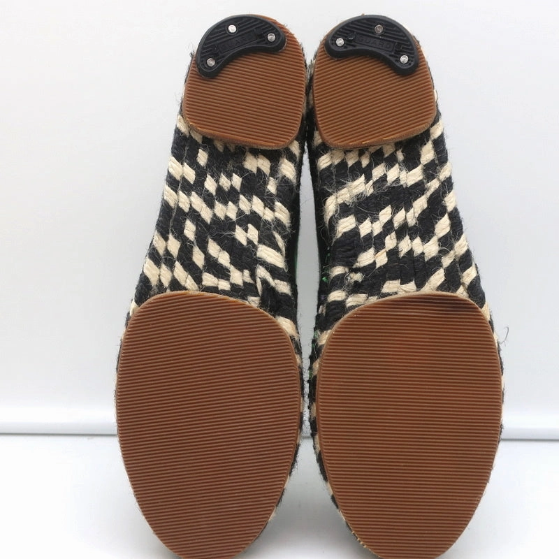 Proenza Schouler Espadrilles Black Floral Print Canvas Size 6 Slip-On Flats