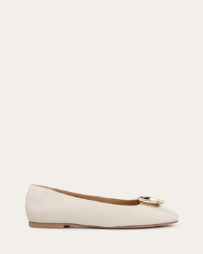 Sonny Dress Flats Off White Leather City Uniform Simple Uniform