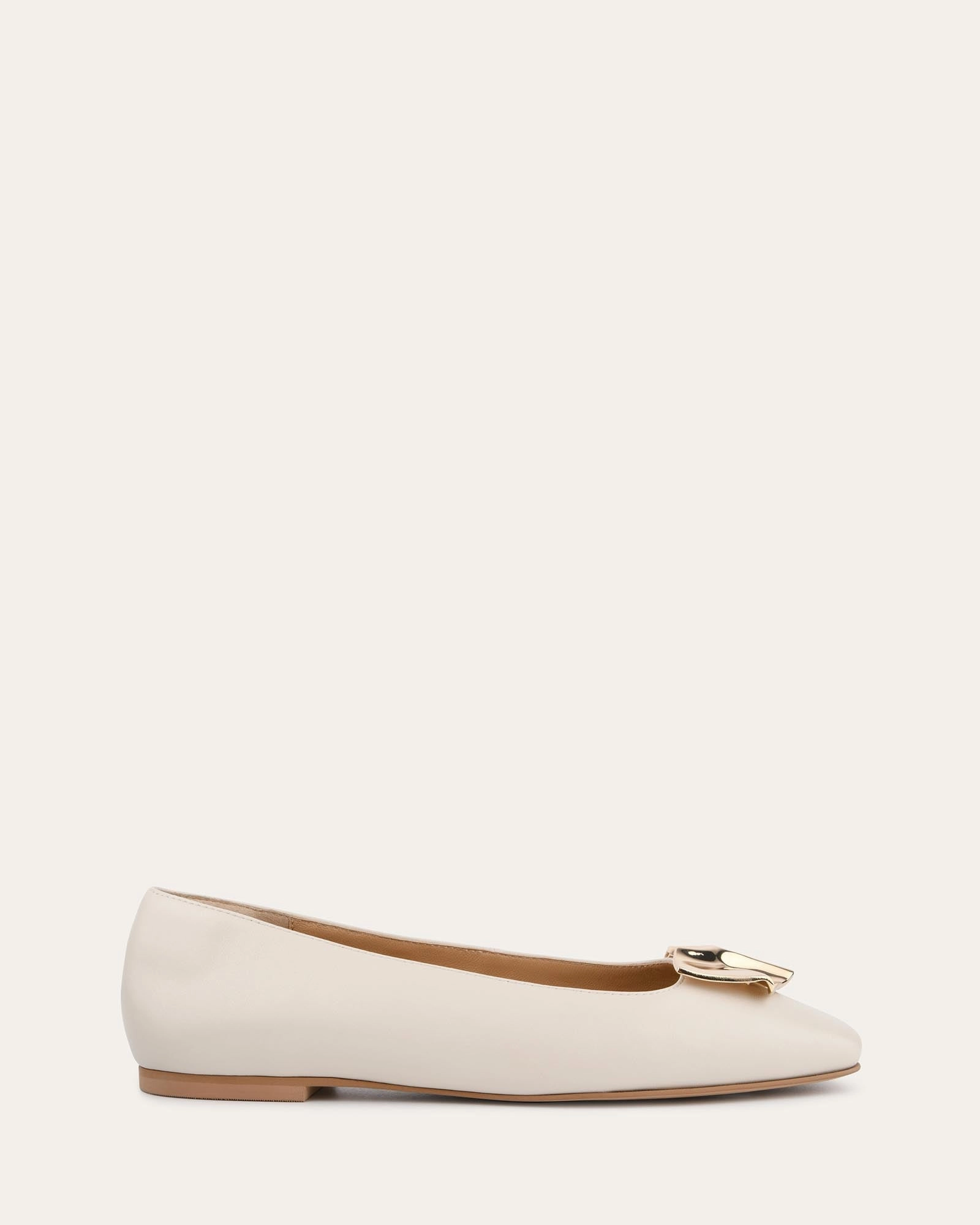 Sonny Dress Flats Off White Leather City Uniform Simple Uniform