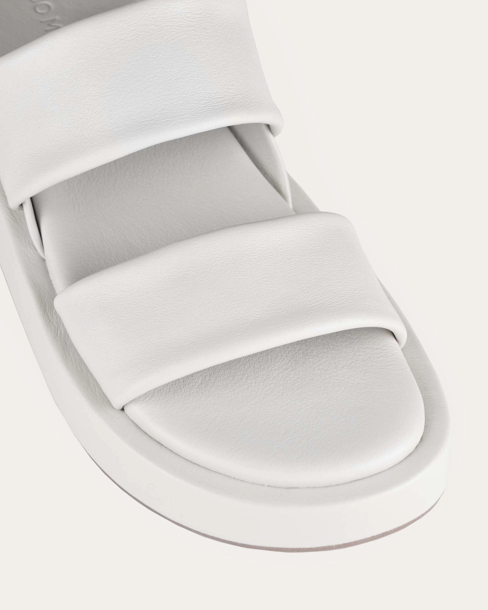 Subtle Tone Less Is More Dana Flat Sandals Bone Leather