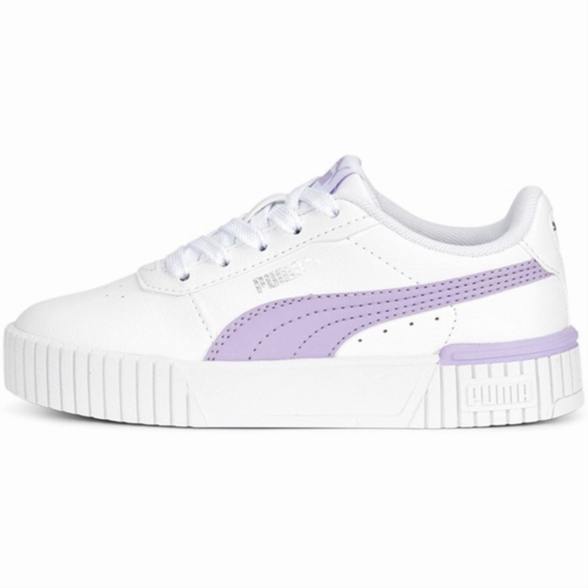 Cool Confidence Seamless Outfit Puma Carina 2.0 Ps White-Vivid Violet-Silver Sneakers